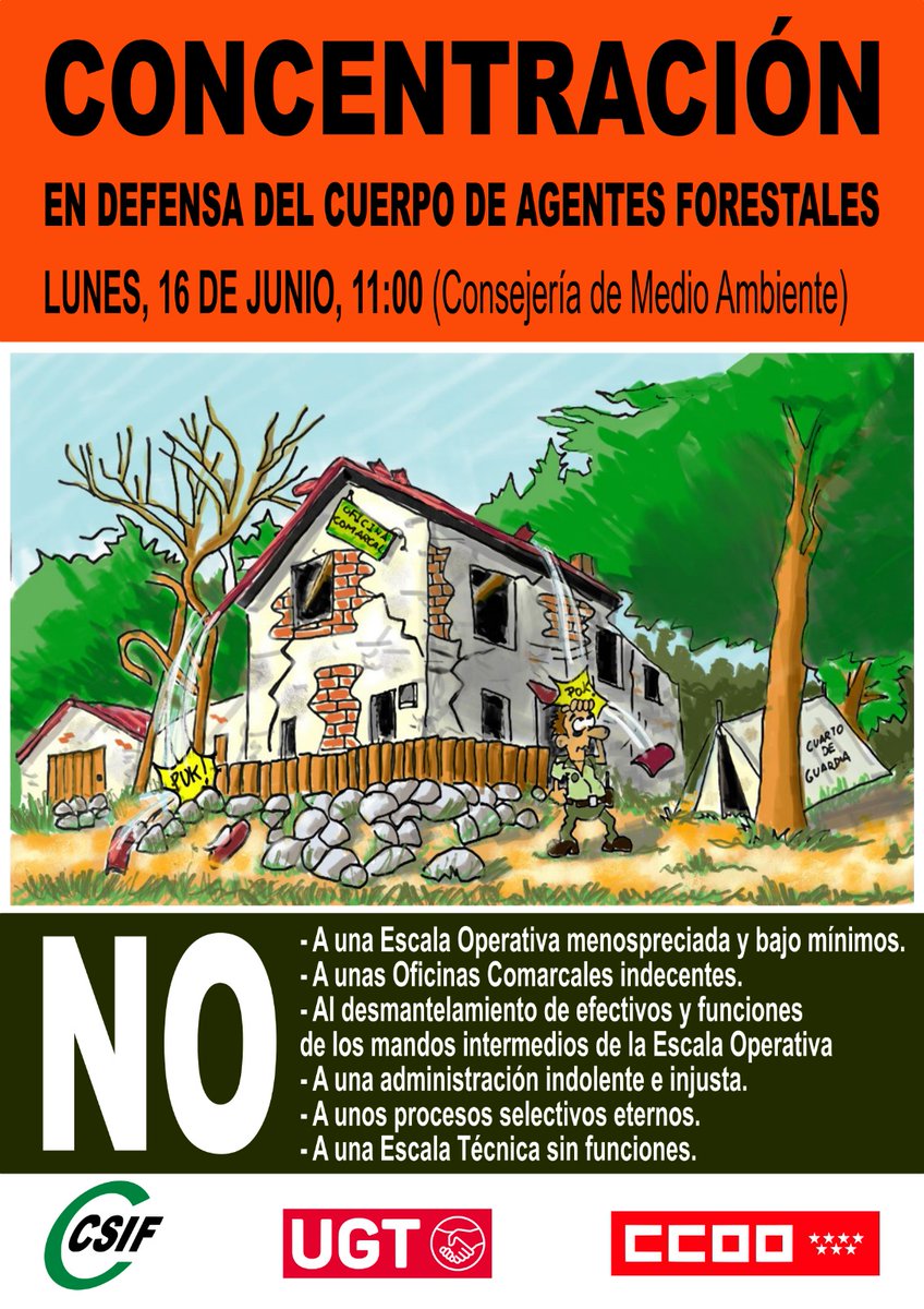 Todo nuestro apoyo a la concentración y reivindicaciones de #AgentesForestalesCM, en pro de mejorar los medios para aumentar la cantidad y calidad del servicio público que está degradando la <a href="/ComunidadMadrid/">Comunidad de Madrid</a> y su Presidenta <a href="/IdiazAyuso/">Isabel Díaz Ayuso</a>.

<a href="/CarlosNovilloPi/">Carlos Novillo Piris</a> debería exigir respeto.