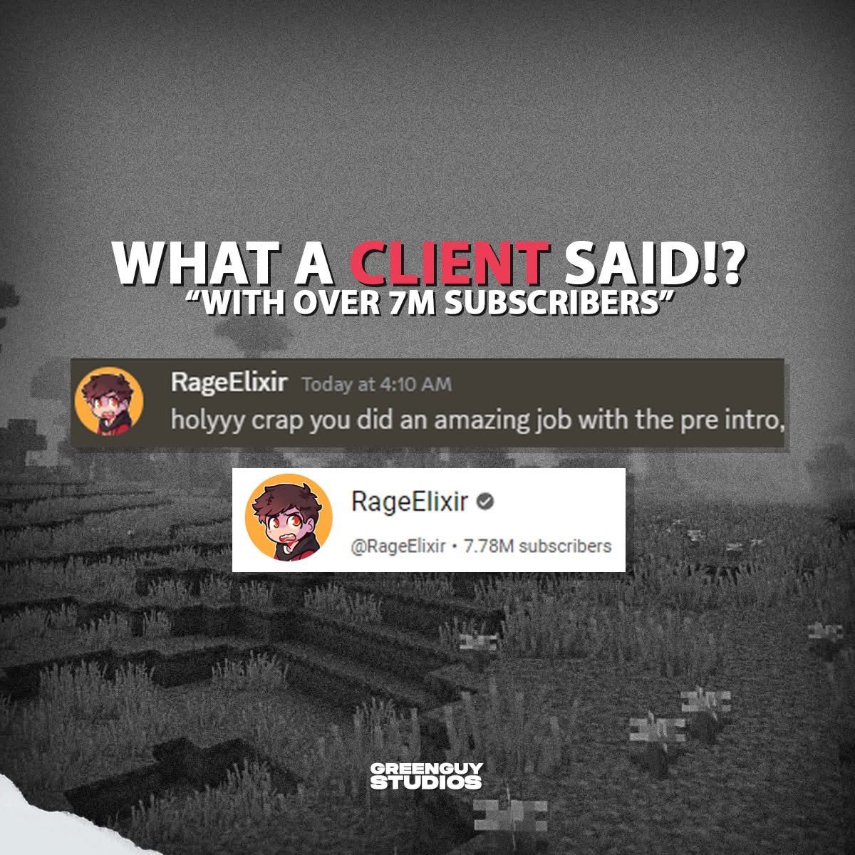 GreenguyStudio's tweet photo. How successfully the client expressed itself to our first Project for him with over 7M Subscribers on youtube!

📩if you are interested to work with us Message / Email us
greenguy.videoedits@gmail.com https://t.co/zZA4Bsq9Rz