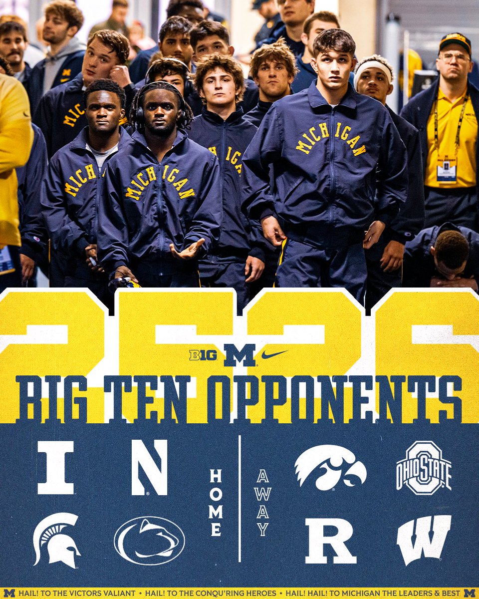 Our 2025-26 Big Ten opponents are set! Full schedule comes out in September. Can’t wait for #Team104.

Season tix are available now: myumi.ch/XyXXQ

#GoBlue