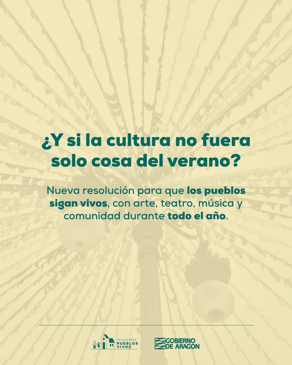 🎭 La cultura también combate la despoblación.

Ya está publicada la resolución provisional de ayudas a entidades sin ánimo de lucro para actividades culturales en el medio rural, dentro de la Directriz Demográfica y el Fondo de Cohesión Territorial del <a href="/GobAragon/">Gobierno de Aragón</a>.