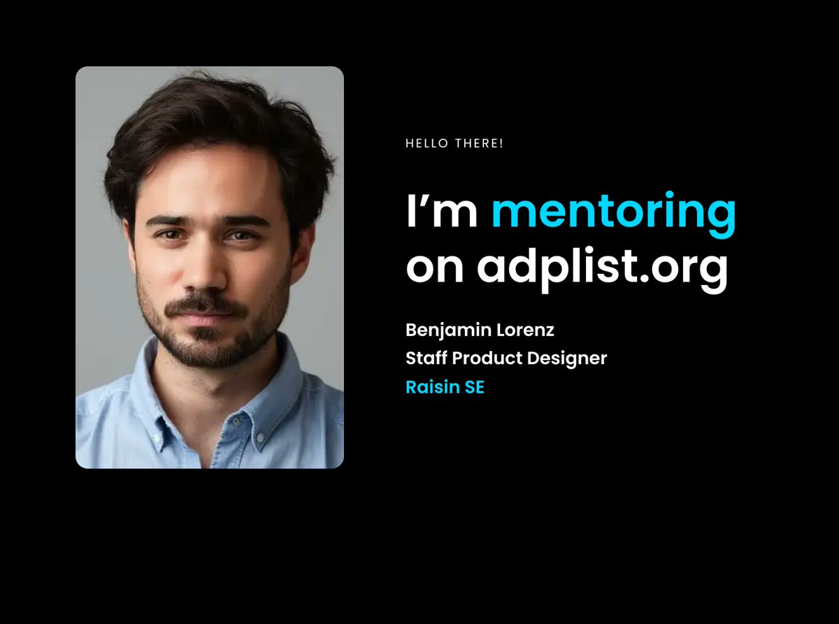 bene_lorenz's tweet photo. Got approved as a mentor on ADPList today! 🙌
If you’re up for a chat about design, branding, career moves or anything in between, feel free to book a session. Always happy to share, listen and learn along the way.

#mentorship #adplist #careergrowth #growth https://t.co/MnmAlZbMCn