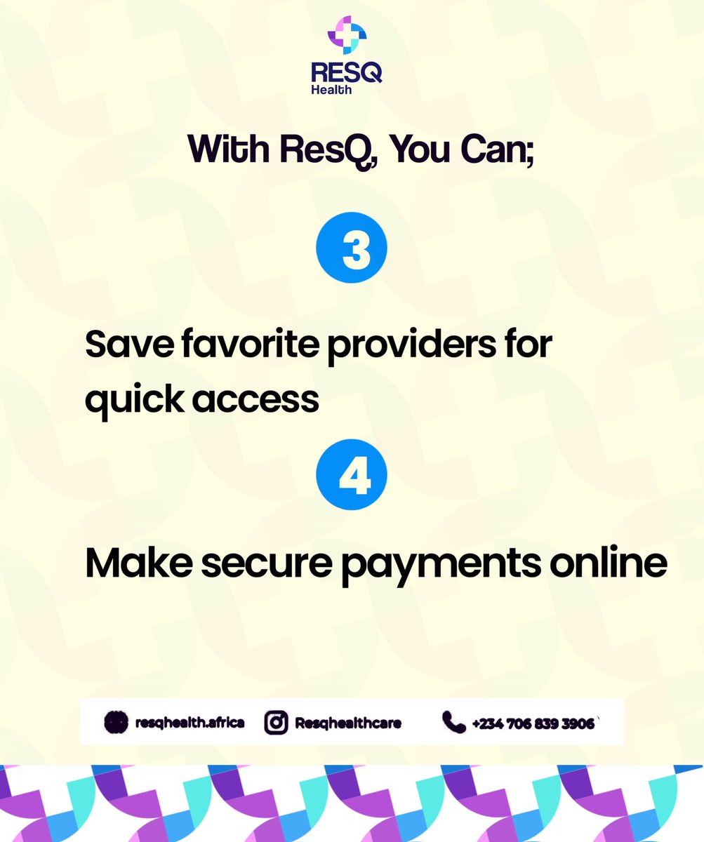 No more queues. No more calls. Just a smarter way to care.

Click the link in bio to get started.

#MeetResQ #SmartDiagnostics #HealthTechNigeria #DiagnosticCareSimplified #BookYourScan #DigitalHealthAfrica #PatientFirst