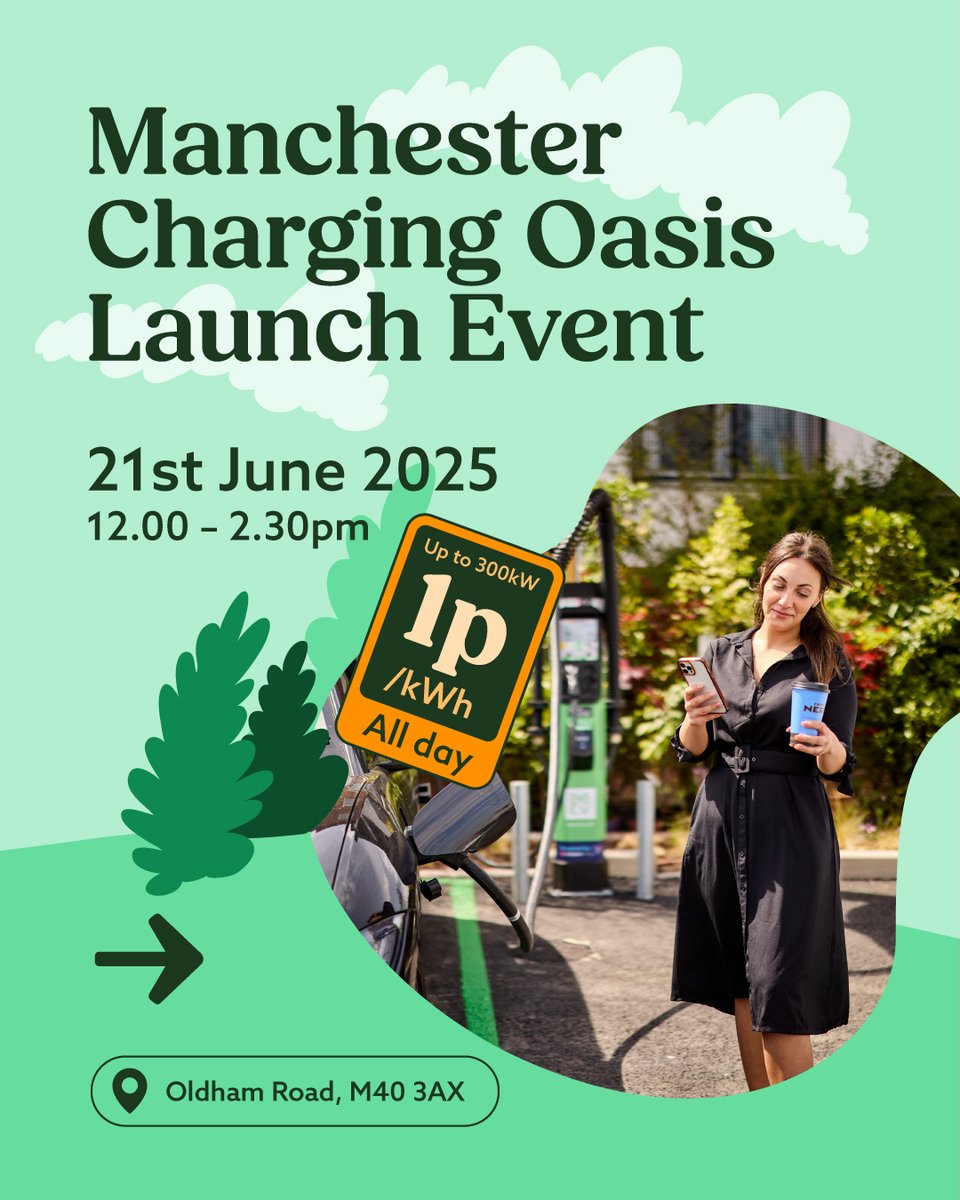 BeEV_Charging's tweet image. Under a quid for a full charge? Your nan will call it a scam. It’s not. It’s just the cheapest place to charge in the UK…
This Saturday, we’re offering 1p/kWh at our brand-new Manchester’s Charging Oasis (M40 3AX) = full charge for under £1
Yes, we said full.
Yes, we said…