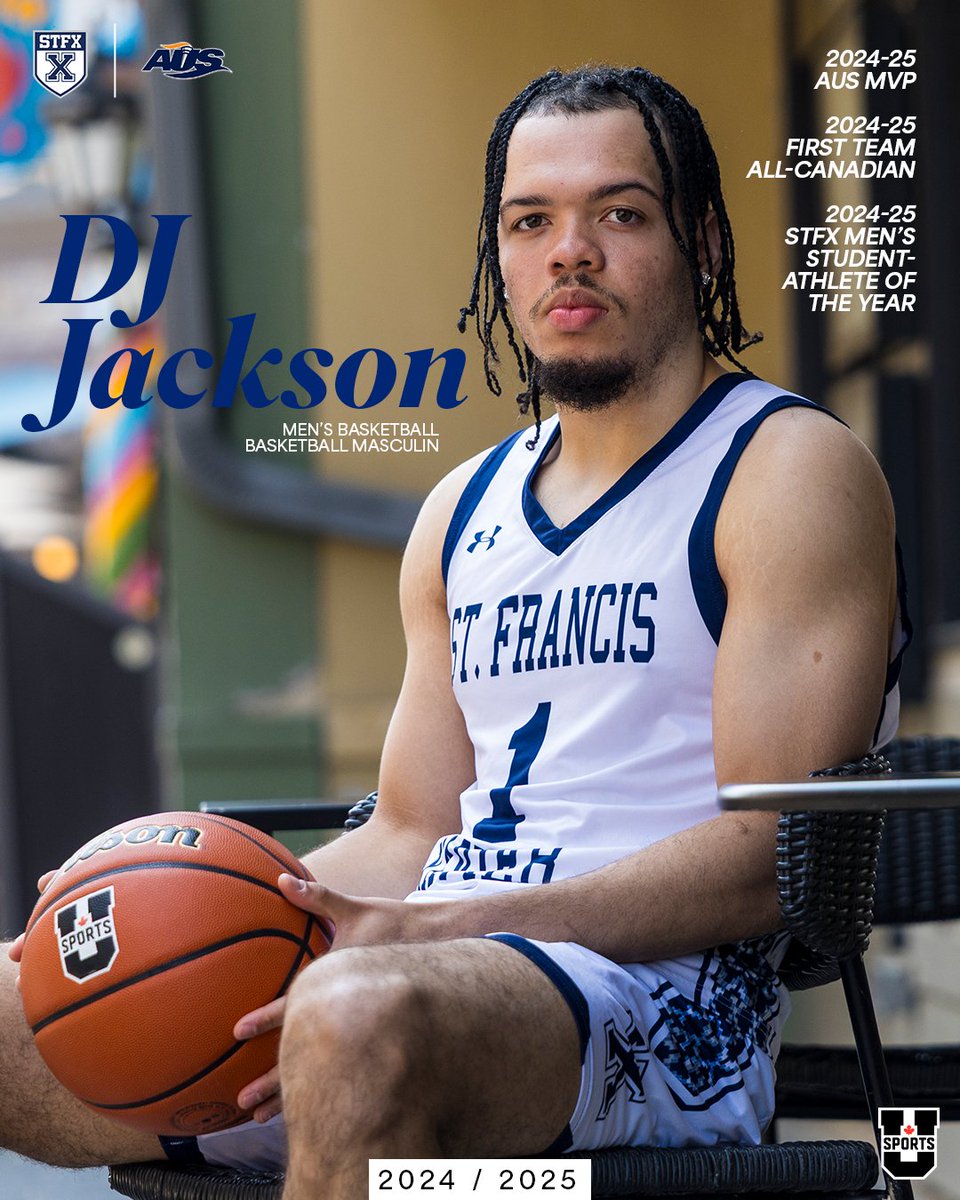 🏆 MEET THE 2025 U SPORTS ATHLETES OF THE YEAR NOMINEES AND WINNERS

🏀 DJ Jackson, STFX 

What does it mean to you to have been nominated to represent the AUS for the Athlete of the Year Award?

It means a lot. Just all the work ethic and trust I put into my game this year, like