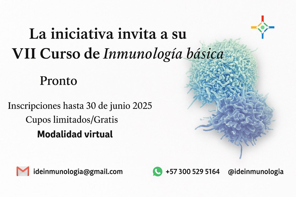 Bienvenid@s a esta nueva versión de nuestro curso presemestral de inmunología básica, virtual y gratuito. Estamos en la fase de preregistro, y pronto anunciaremos las fechas y horario de las clases. Registrate y no te pierdas esta oportunidad.

Link 
forms.gle/mKBa71bJAG4YBo…