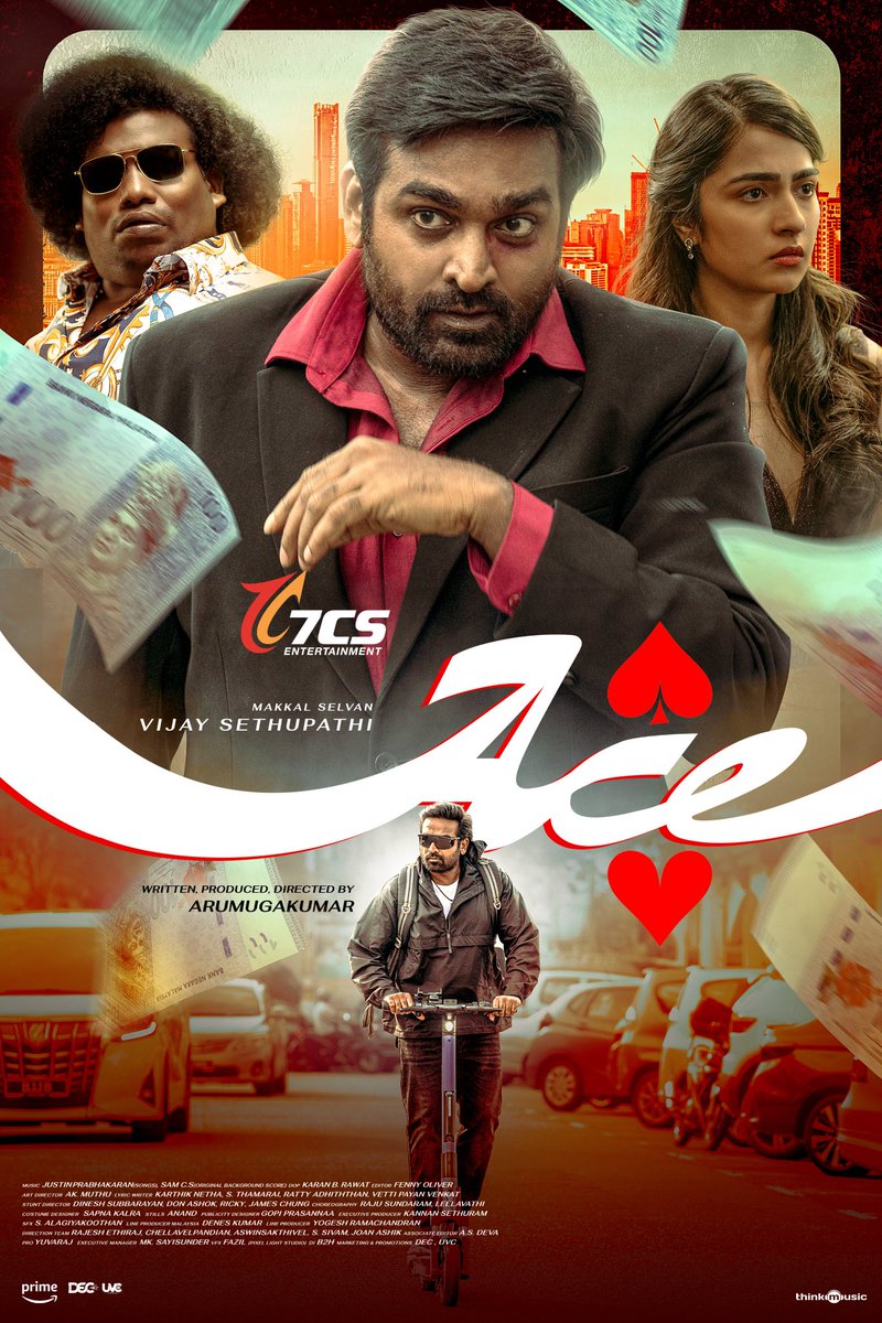 ⭐⭐⭐/5 - படம் காட்டு குப்பையா இருக்கும்னு நெனச்சேன் but surprisingly a Good Time Pass flick..!! 👌👌 SEDHU &amp; YOGI Combo worked out well..!! 😂😂 Rukmini sema அழகு 😍😍 Only -ve is the Run-time ஒரு 15-20 mins Trim பண்ணிருந்தா இன்னும் நல்லா இருந்திருக்கும்..!! 👍👍 #ACE