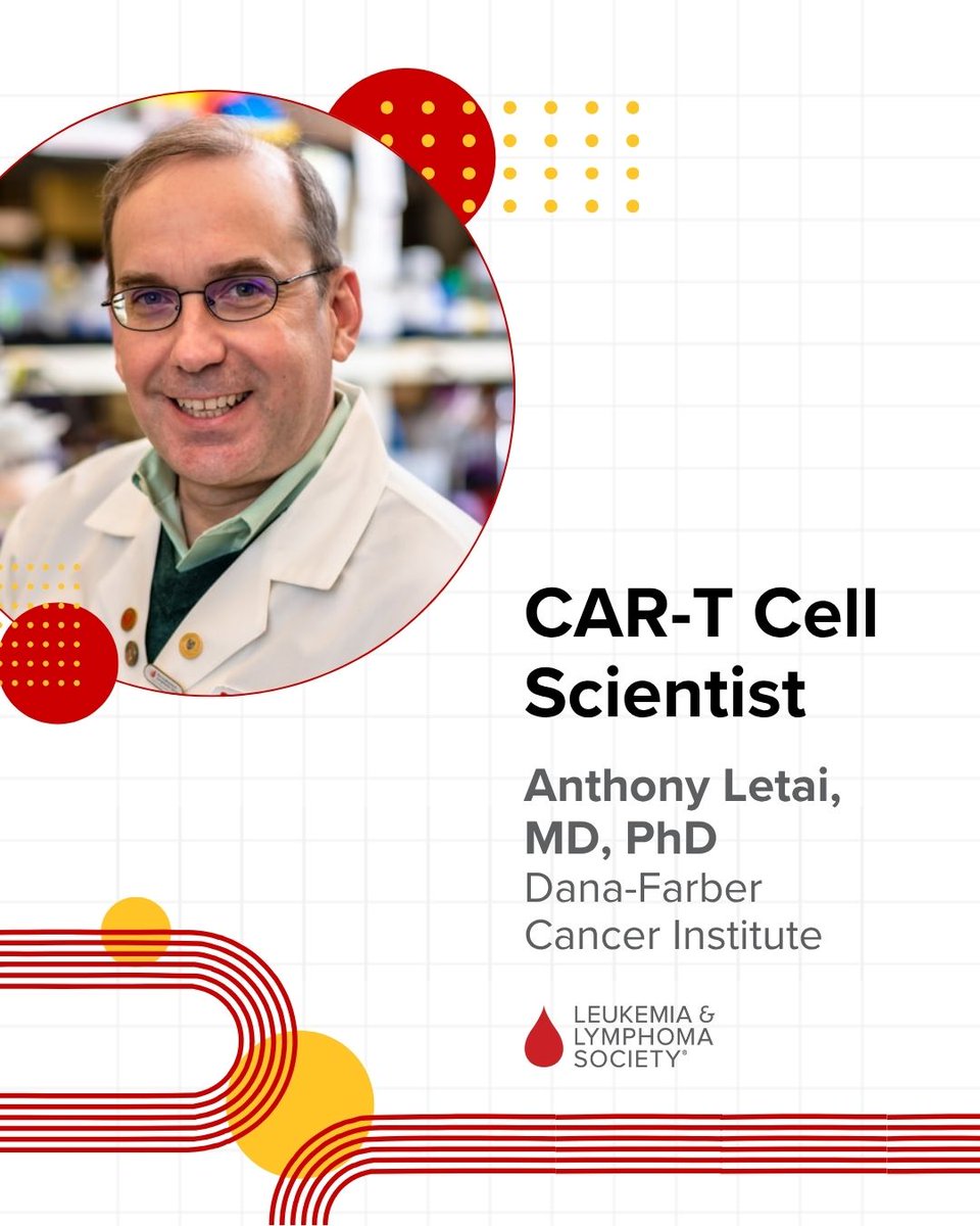 The Leukemia & Lymphoma Society (@llsusa) on Twitter photo CAR T-immunotherapy has made big strides in blood cancer treatment, but it still has room to grow. 🧬 <a href="/DrTonyLetai/">Anthony Letai MD PhD</a>'s LLS-supported research is focused on improving the staying power of CAR T-cells. More on this promising research 👉 bit.ly/45ZHal7 CAR T-immunotherapy has made big strides in blood cancer treatment, but it still has room to grow. 🧬 <a href="/DrTonyLetai/">Anthony Letai MD PhD</a>'s LLS-supported research is focused on improving the staying power of CAR T-cells. More on this promising research 👉 bit.ly/45ZHal7