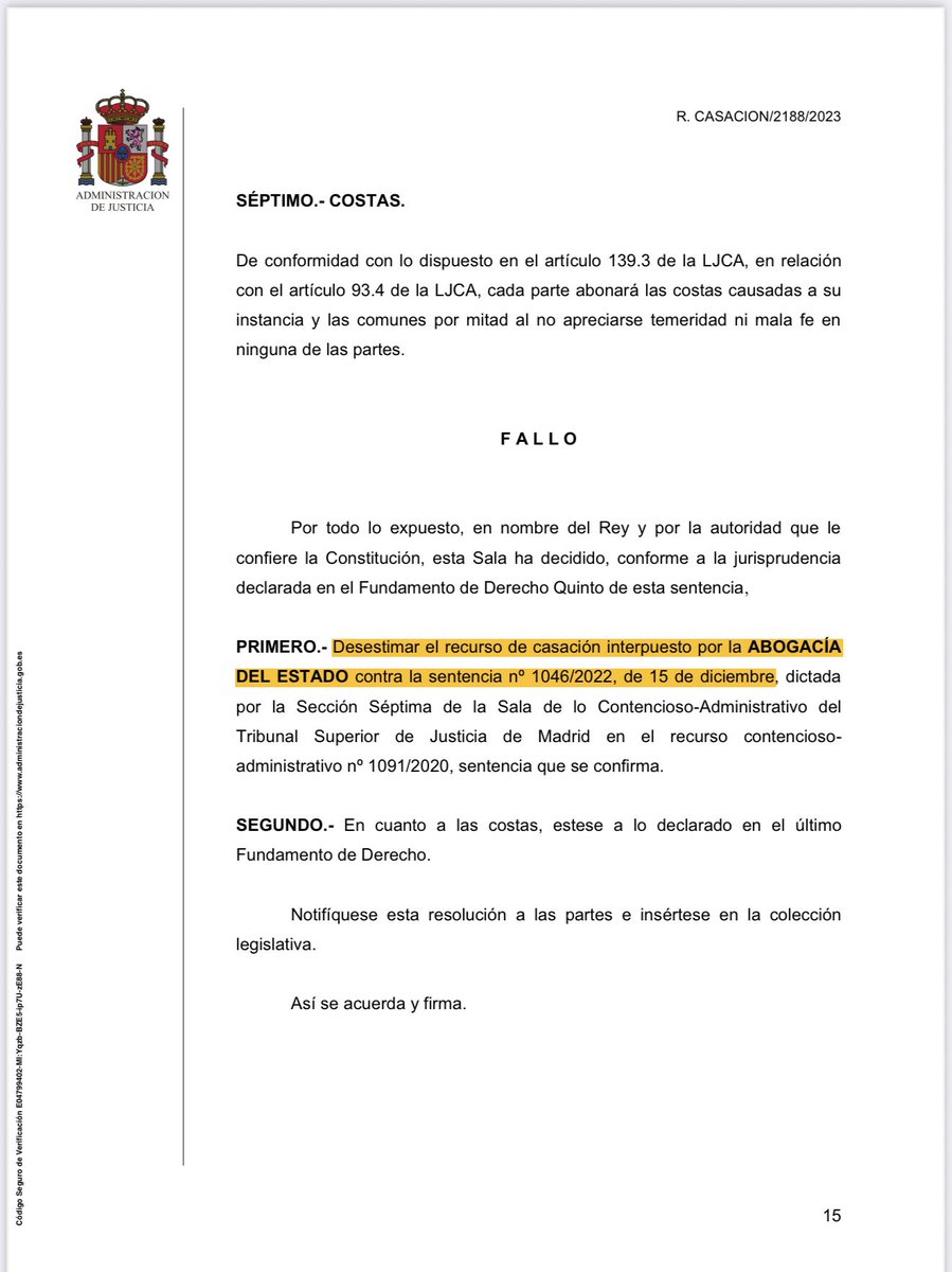 ⚖️ #UltimaHora | HISTÓRICA Resolución Judicial del Tribunal Supremo, gracias al incansable esfuerzo de TAMPM, que marca un “antes” y un “después” en los Derechos de los Funcionarios de Prisiones.

👉🏼 Con esta desestimación del Recurso de la Abogacía del Estado, el Tribunal