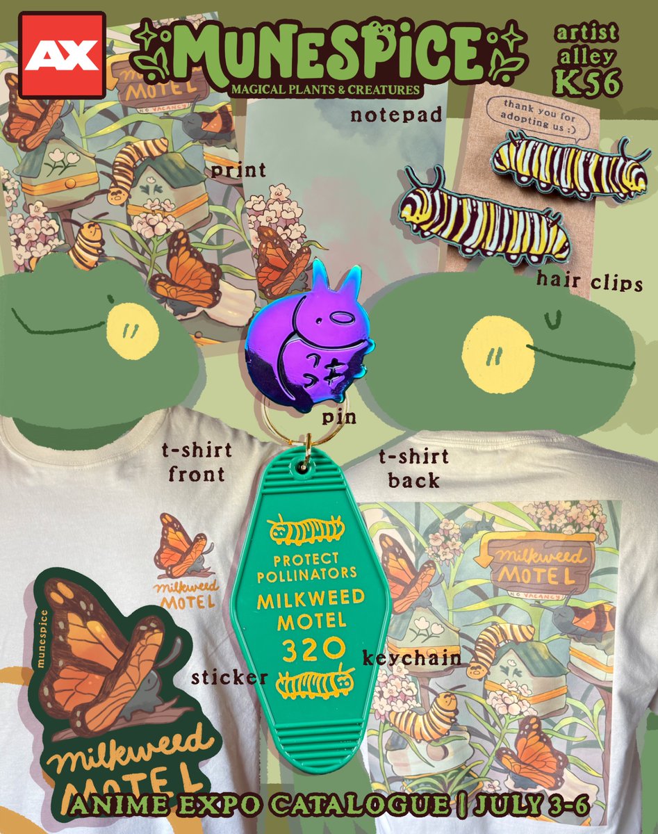 Hello! We will be back at Anime Expo this year in artist alley at table K56! I made this preview catalogue, and I will be sharing more over the next couple weeks :D 

#ax2025 #animeexpo2025 #ax2025artistalley #axartistalley2025