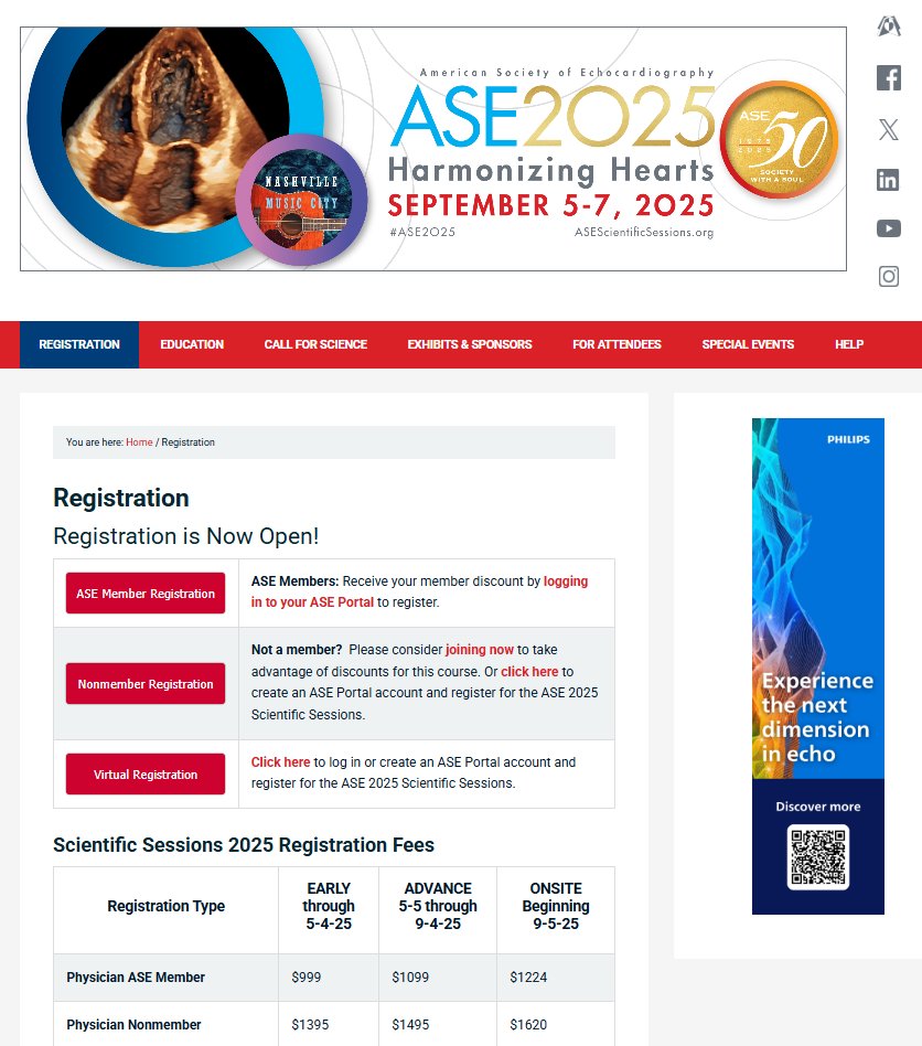V.L.Sorrell, MD (@CASEfromASE EIC) (@vlsorrellimages) on Twitter photo ASE NEWS
Less than 3 Months to ASE's 50th Anniversary in Downtown Nashville
Gathering to celebrate ASE's 50th Anniversary
Don't miss this exciting celebration
"Celebrating 50 Years of ASE" including many new "Episodes of Care sessions"
Register today!
<a href="/ASE360/">American Society of Echocardiography</a> ASE NEWS
Less than 3 Months to ASE's 50th Anniversary in Downtown Nashville
Gathering to celebrate ASE's 50th Anniversary
Don't miss this exciting celebration
"Celebrating 50 Years of ASE" including many new "Episodes of Care sessions"
Register today!
<a href="/ASE360/">American Society of Echocardiography</a>