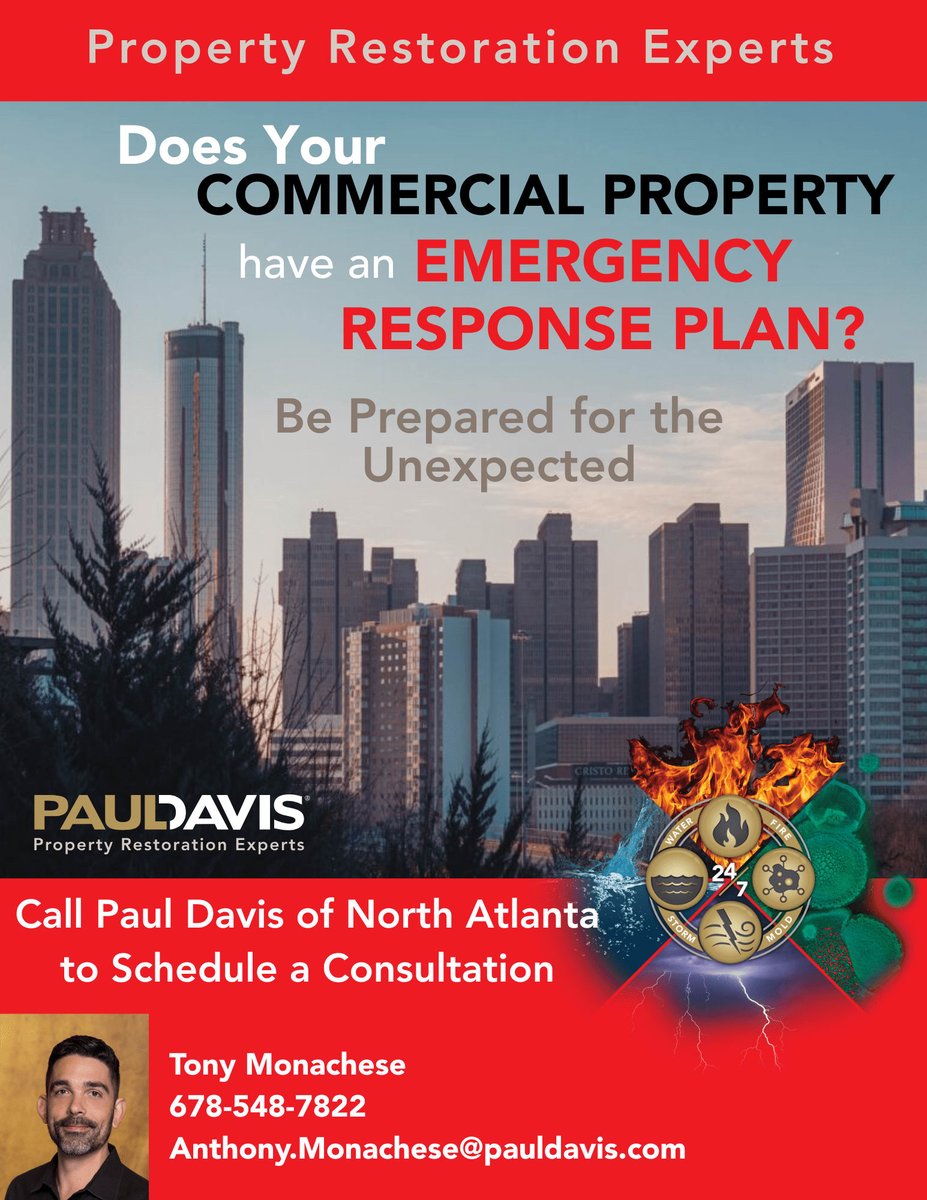 pauldavisatl's tweet photo. 🏢 Is your business ready for a disaster?
Paul Davis of North Atlanta offers Emergency Preparedness Plans for commercial properties.
✅ Reduce downtime
✅ Protect your team
✅ Get priority response
📲 Schedule today!
#EmergencyPrep #PaulDavisNorthAtlanta #AtlantaBusiness https://t.co/Trus91cTER