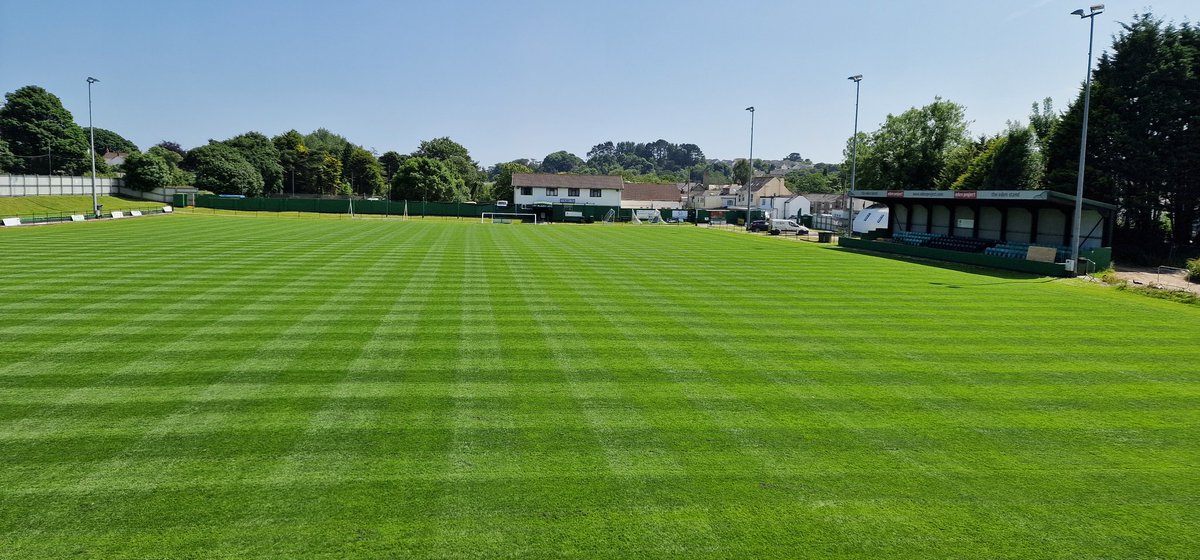 First double cut <a href="/StBlazeyAFC/">St Blazey AFC</a> after pitch renovations by <a href="/WRSsportpitches/">W.R.Sandow.ltd</a>. Pitch really thickening up with fantastic colour.  Cut longer to protect it during the warm weather this week. <a href="/Cornishfootball/">Dave Deacon</a> <a href="/swsportsnews/">South West Sports News</a> <a href="/nonleaguevol/">Non-League Volunteers</a> <a href="/Pitchcare/">Pitchcare</a>
