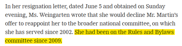 Of course people were generally aware that Randi and the AFT were tightly allied with the Democrats, but shouldn't Randi have been identified in every article not just as the AFT union president, but as a long-standing and powerful member of the DNC?!?