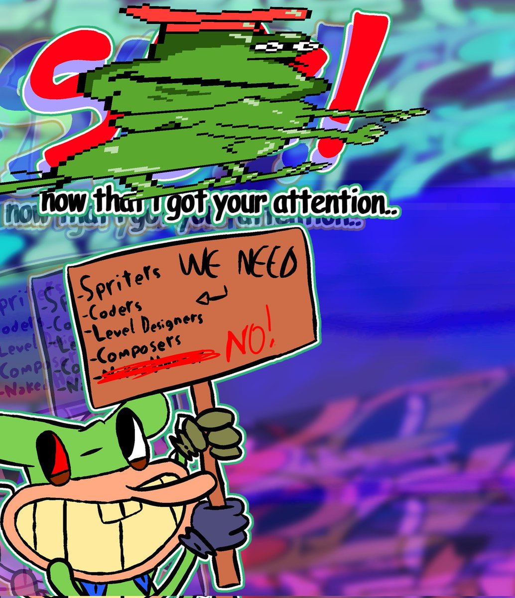 dicky_himself's tweet image. Repost bc of BAD WORDS.

Work for Dickdouse VS. The World (or just join the server to support it or just for fun)
So if you want to be a dev, join the server and apply in the dev apps channel and send examples of your work.
discord.gg/XfC62H3VMm