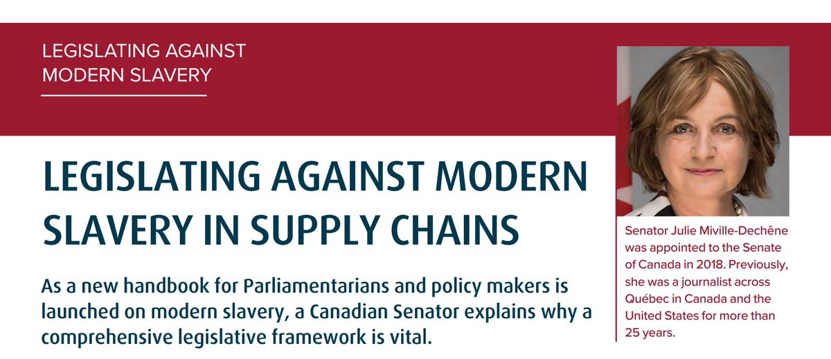 Commonwealth Parliamentary Association UK (@cpa_uk) on Twitter photo “For any colleagues seeking to join the fight against modern slavery, this is your crash course.”
In the latest edition of The Parliamentarian by <a href="/CPA_Secretariat/">Commonwealth Parliamentary Association (CPA) HQ</a>, Senator Julie Miville-Dechêne explains why you need to read our new handbook ‘Legislating Against #ModernSlavery in “For any colleagues seeking to join the fight against modern slavery, this is your crash course.”
In the latest edition of The Parliamentarian by <a href="/CPA_Secretariat/">Commonwealth Parliamentary Association (CPA) HQ</a>, Senator Julie Miville-Dechêne explains why you need to read our new handbook ‘Legislating Against #ModernSlavery in