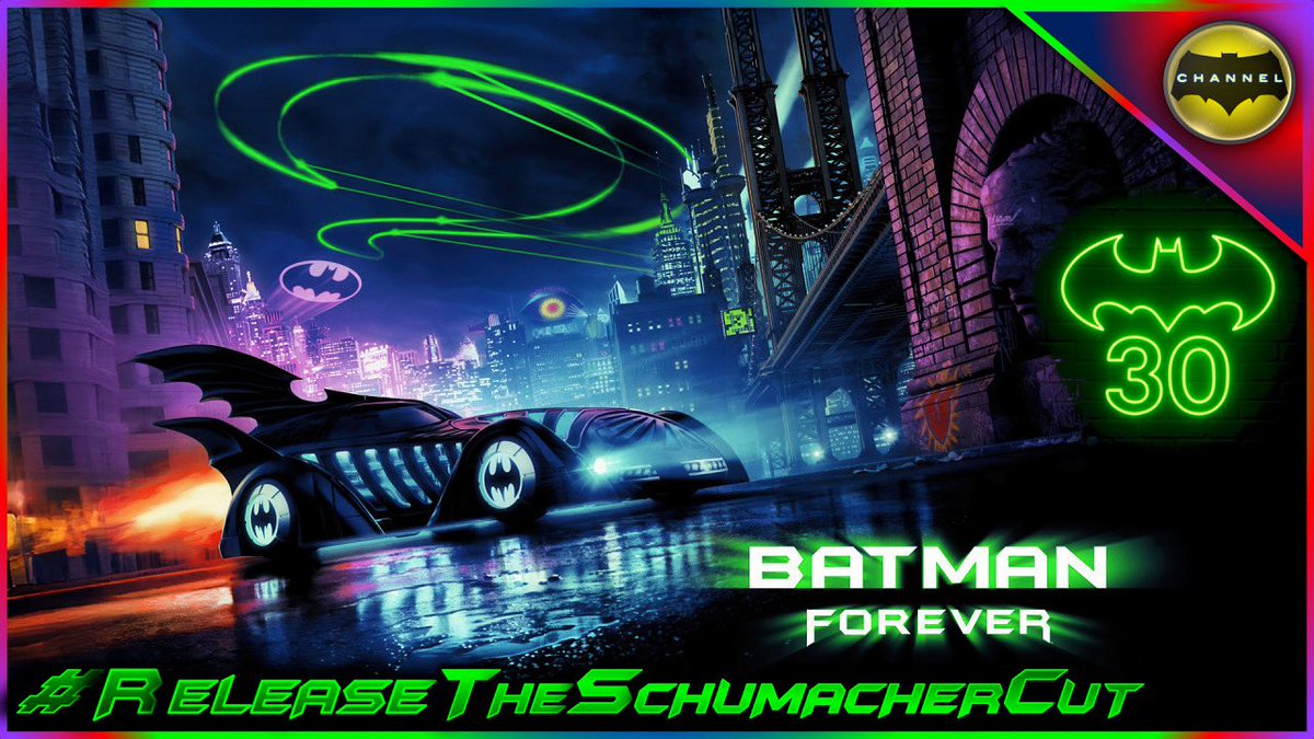 The_BatChannel's tweet photo. To this day, fans still demand to see the director’s true vision with #ReleaseTheSchumacherCut!
Let us know in the comments if you would want to see the Schumacher Cut of #BatmanForever30
Follow us for more entertainment news and #subscribe to our #YouTube show #TheBatChannel! https://t.co/fMkh6x5OpM