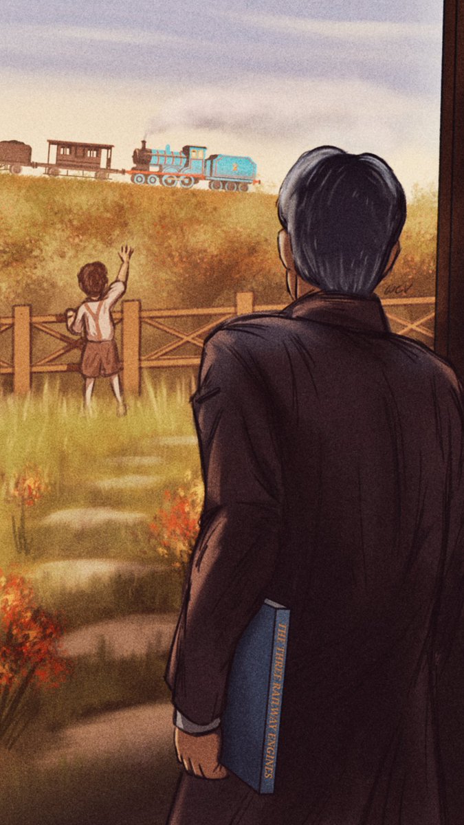 "I had a railway background. The interest transferred itself to my son and when he was ill, it was most natural for me to tell him stories about trains..." -Rev. W. Awdry

Belated Father's Day artwork by Me