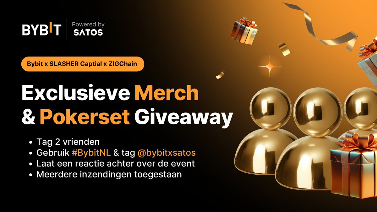 🎁 Exclusieve Merch &amp; Pokerset Giveaway!

Als onderdeel van het #TheCryptoArk community event met <a href="/cryptostasher/">STASHER 🥷🏼</a>  &amp; <a href="/ZIGChain/">ZIGChain</a> <a href="/zignaly/">Zignaly</a> 

👥 Tag 2 vrienden
🏷️ Gebruik #BybitNL &amp; tag @bybitxsatos
💬 Laat een reactie achter over het event
🔁 Meerdere inzendingen toegestaan

📅