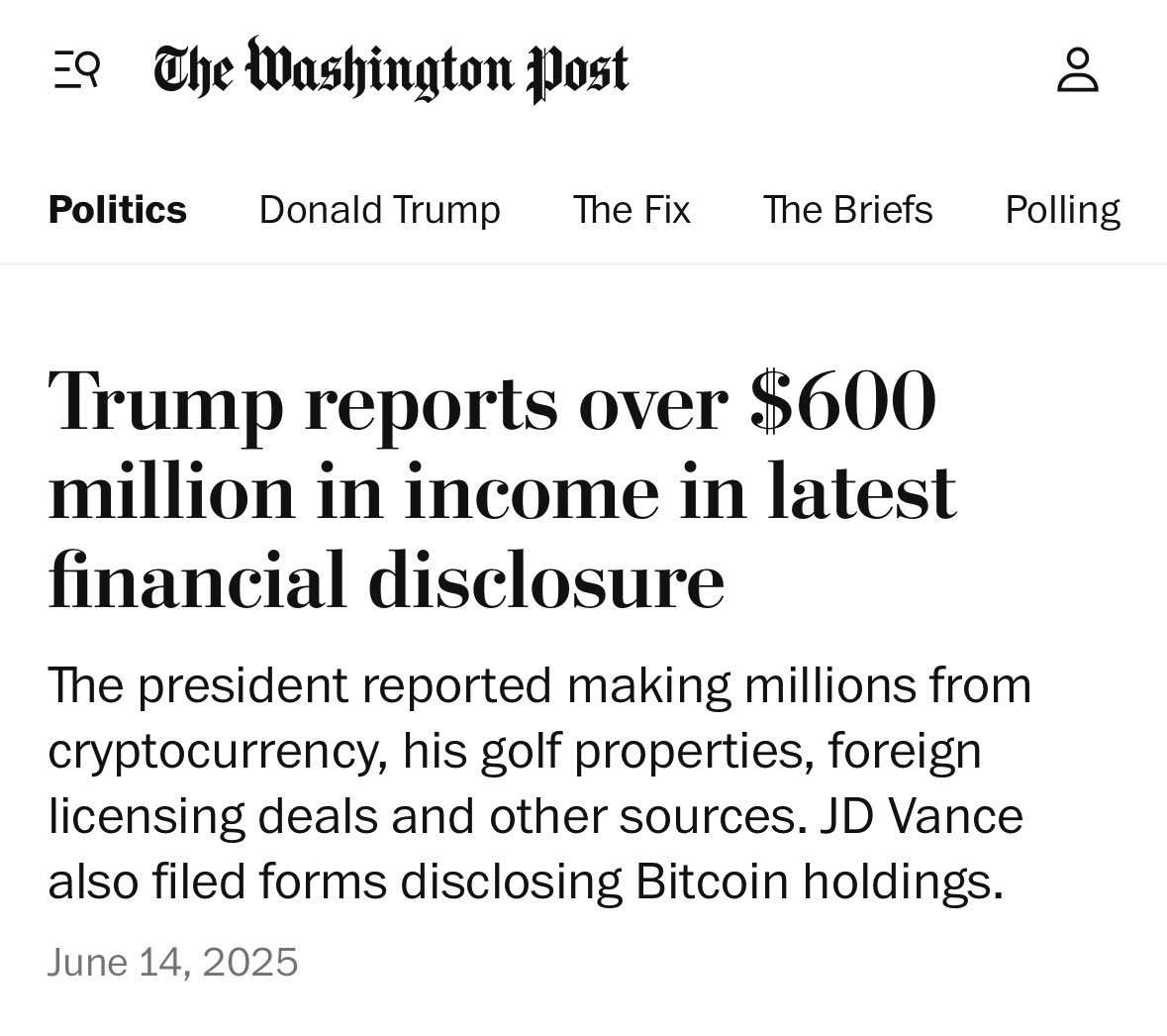 MAGA: “But President Trump is the only president to never take a salary.” 🫠