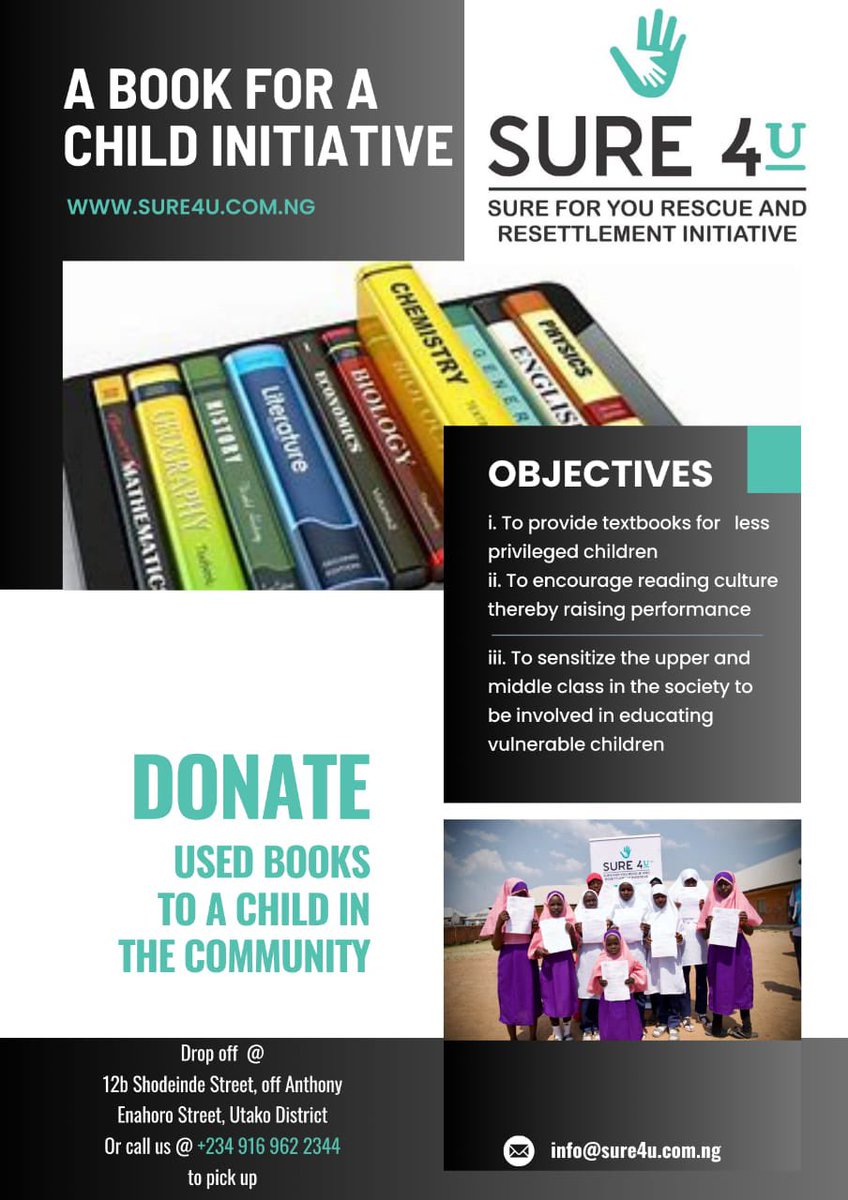 Sure4u_'s tweet image. SURE4U is seeking for donations to help give school children books.
This is a call to the general public to donate new or used books to SURE4U.
For enquiries and more information, please call the number on the flier, or send an email to the email address on the flier.