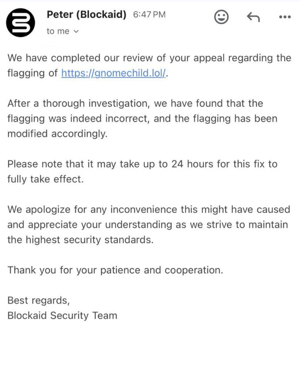 Gnome_ETHH's tweet photo. Great news for our AMAZING community! 🤝

The incorrect "high fee" flag on Uniswap has been reviewed and confirmed as incorrect by their team.

The 0/0 fee will be updated on their platform shortly! https://t.co/JidMlC58XO