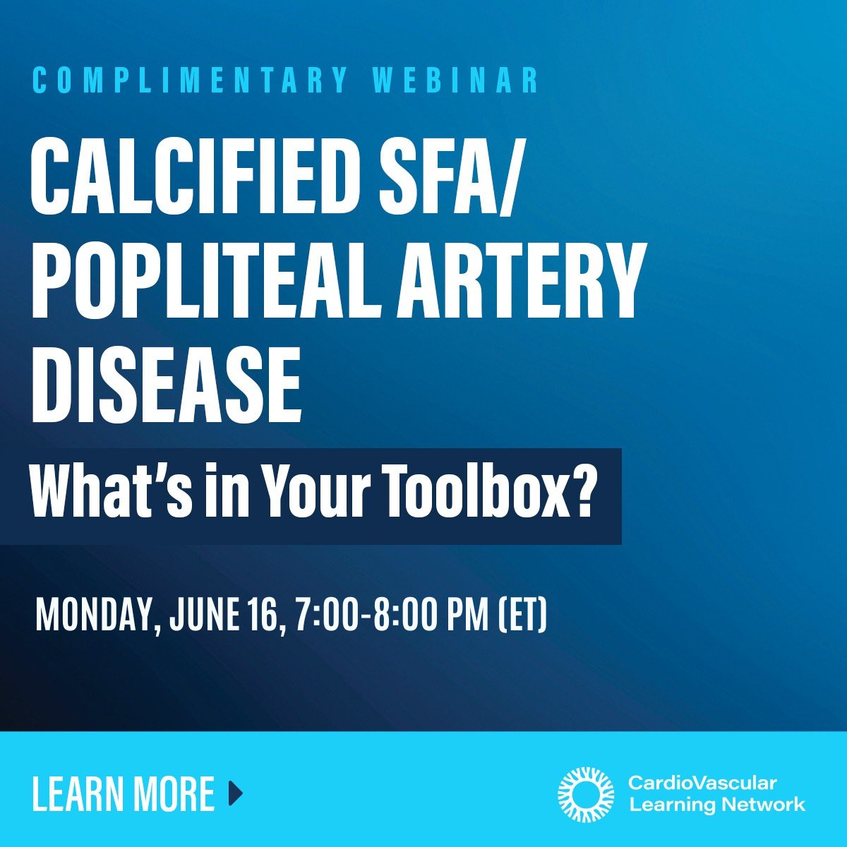 CathLabDigest's tweet image. 📣 TONIGHT at 7 PM ET:
Learn to manage calcified SFA/popliteal lesions from top experts/
✔️ Tools & techniques
✔️ Real cases
✔️ Free CME
Register now: hubs.ly/Q03nBzgG0