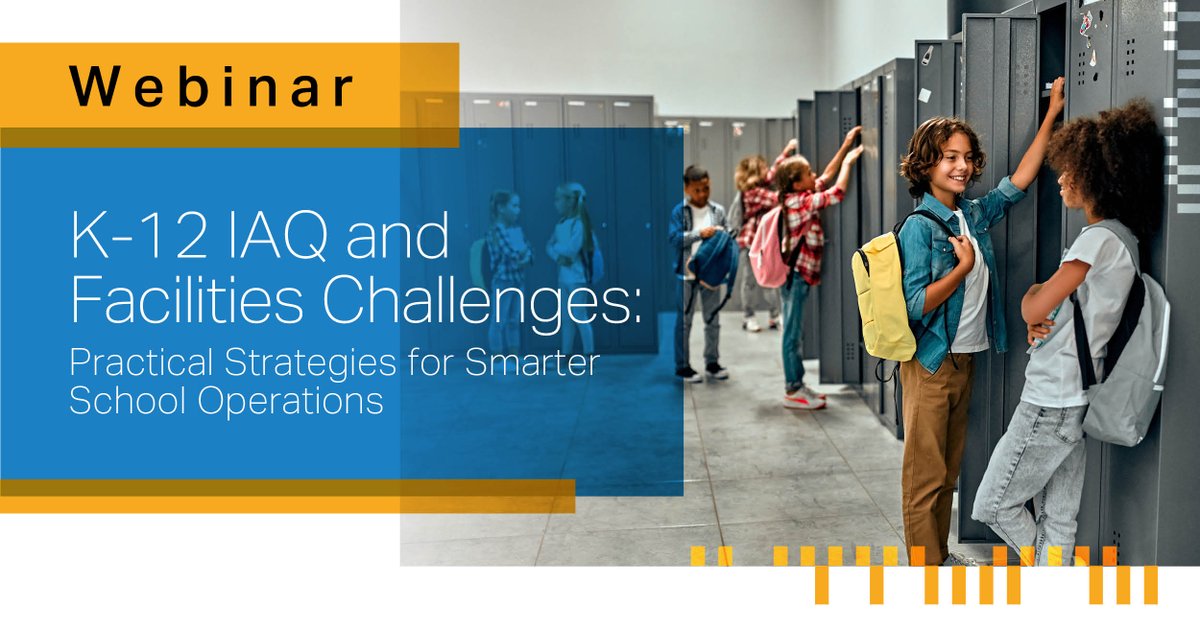 🏫 K-12 HVAC and IAQ Facility Challenges? We’ve got solutions.
Join us June 18 @ 11AM CST to learn how smarter air quality strategies can lead to healthier schools, better compliance &amp; fewer headaches for facilities teams.
🎙 Featuring Dr. John Allen Bailey
💡 Data-driven tools,