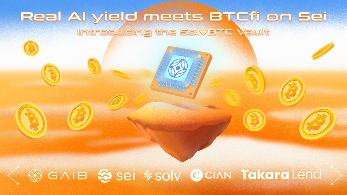 gaib_ai's tweet image. 🚀 Real AI Yield meets BTCfi on @SeiNetwork.

Introducing the SolvBTC Vault by @cian_protocol, @TakaraLend, @solvprotocol, and GAIB.

BTC-backed. AI-powered. Incentive-optimized.

A seamless yield strategy is now live 🧵👇