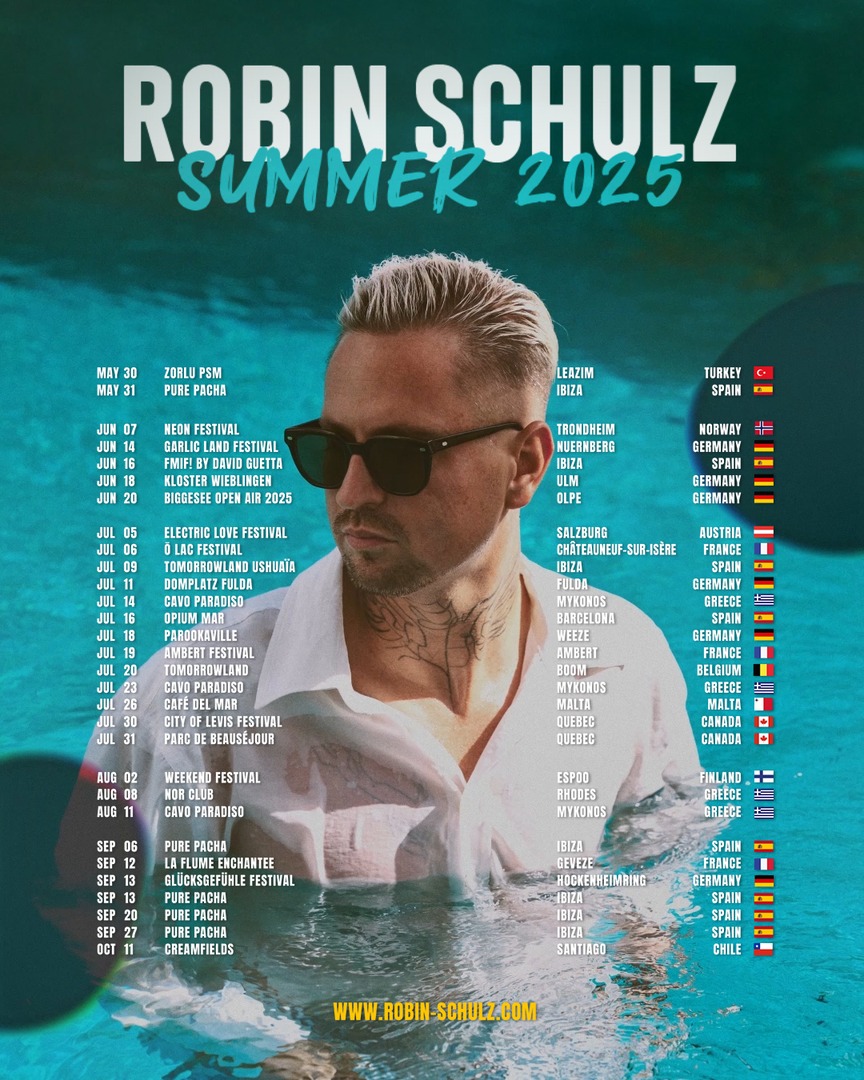 Summer's getting hotter &amp; hotter, so I had to add a couple more dates 🔥 Who's joining me?

🔗 robin-schulz.com/de/#dates