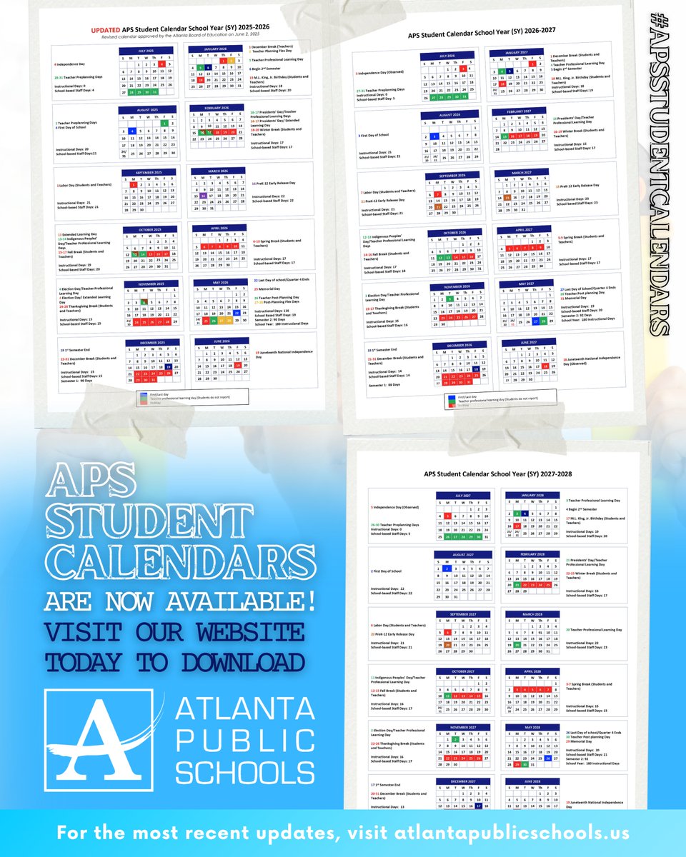 Attention APS families! Stay excited and informed about our upcoming events and important dates! Visit atlantapublicschools.us and click on the calendars tab to keep up with all the latest happenings. Don't miss out on the fun! #AtlantaPublicSchools