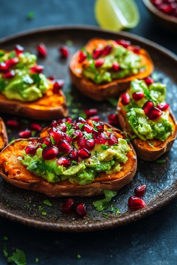 Sweet Potato Crostini with Avocado and Lime