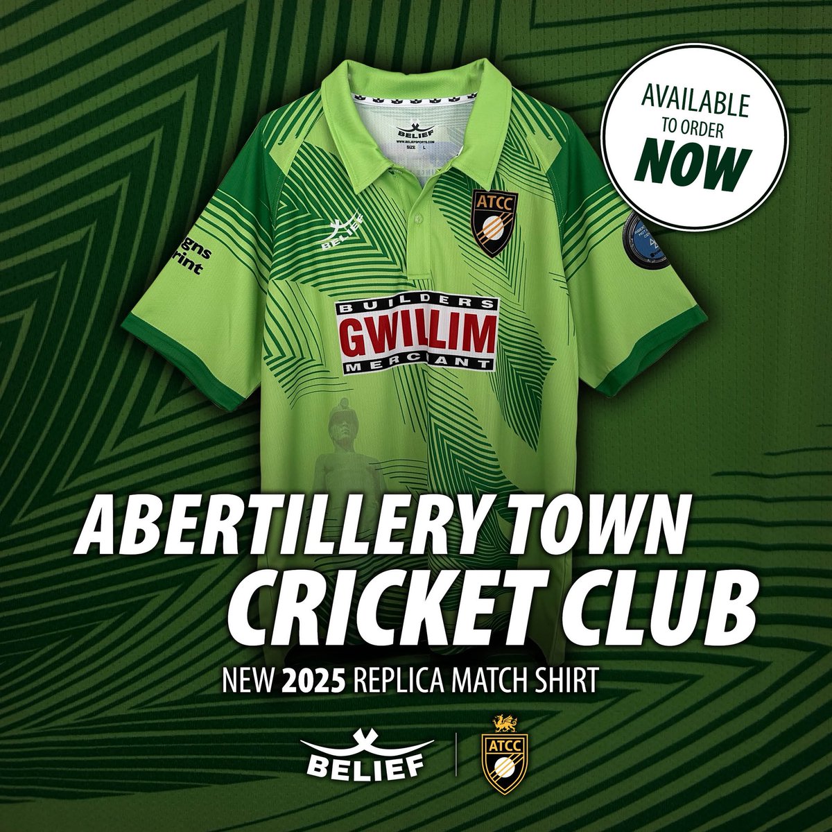Abertillery Town Cricket Club (@abertillerytcc) on Twitter photo Weβre delighted to announce <a href="/beliefsports/">Belief Sports</a> as our new official kit partner in a multi-year deal! Our NEW replica playing shirt is now available to order.
- - -
This striking light green design pairs a deep base with dark green vibrant detailing. Including Guardian of the Valleys Weβre delighted to announce <a href="/beliefsports/">Belief Sports</a> as our new official kit partner in a multi-year deal! Our NEW replica playing shirt is now available to order.
- - -
This striking light green design pairs a deep base with dark green vibrant detailing. Including Guardian of the Valleys