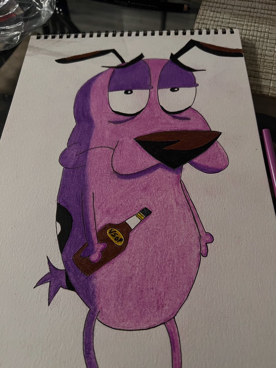 My drawing ✍️ today courage cowardly dog  #art #coloredpencil #drawingart