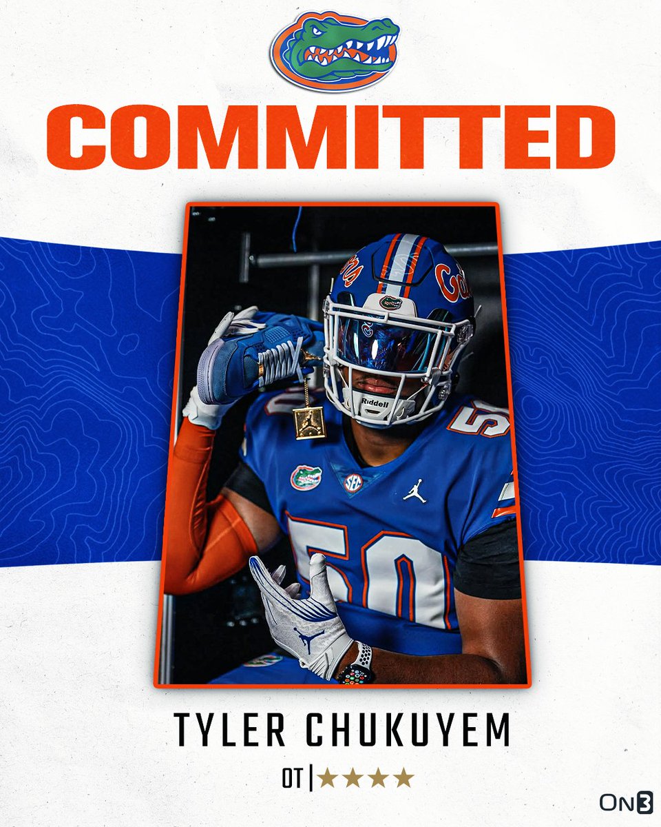 On3 Recruits (@on3recruits) on Twitter photo 🚨BREAKING🚨 On3 4-star OT Tyler Chukuyem has committed to Florida, <a href="/Hayesfawcett3/">Hayes Fawcett</a> reports🐊
Read: on3.com/news/florida-f… 🚨BREAKING🚨 On3 4-star OT Tyler Chukuyem has committed to Florida, <a href="/Hayesfawcett3/">Hayes Fawcett</a> reports🐊
Read: on3.com/news/florida-f…