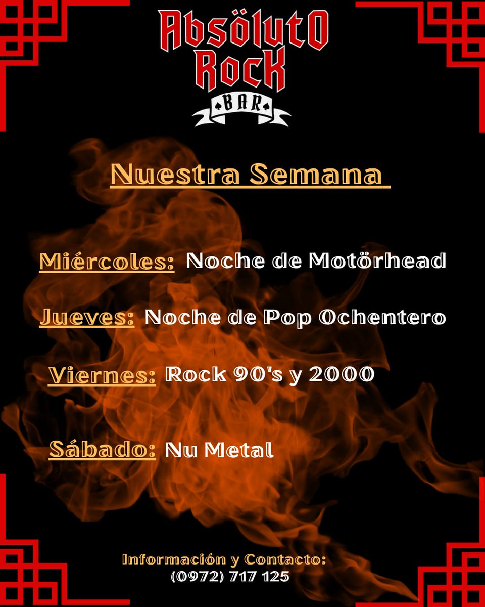 💥 Calendario de la semana en el #BastionDelRock !

♠️ Volvemos el Miércoles a partir de las 18 hs

♠️ Acceso libre 

♠️ Promos de cerveza y tragos 🍻🍹 

Consulta o reservas al 09727171125

#AbsolutoRockBar
#NochesTemáticas
#Cerveza
#Tragos