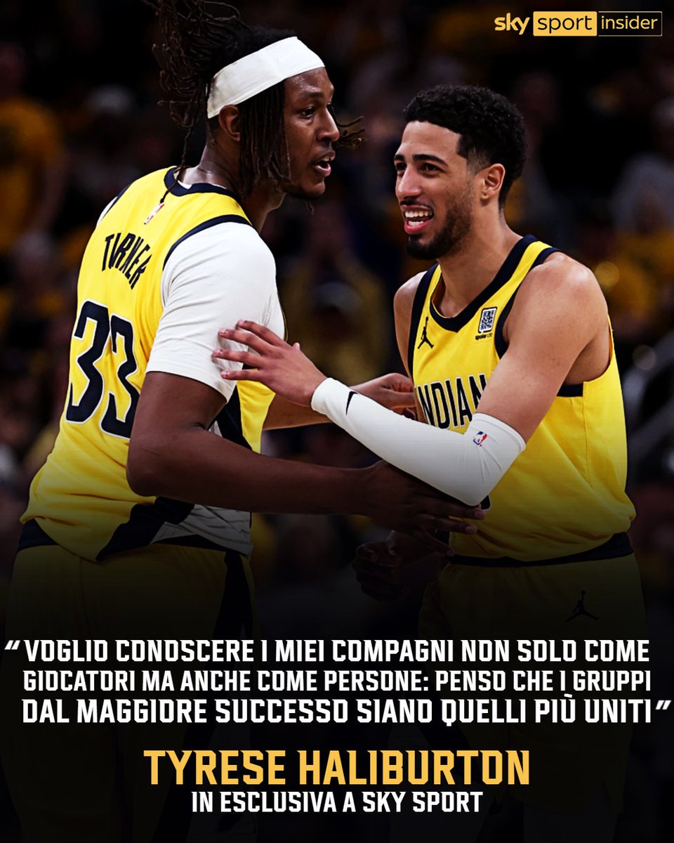 E' possibile leggere l'intervista completa in esclusiva Sky alla stella dei Pacers Tyrese Haliburton, firmata da Flavio Tranquillo, su Sky Sport Insider.
🔗 tinyurl.com/intervista-hal…

#SkyNBA #NBA #SkySportInsider #TyreseHaliburton