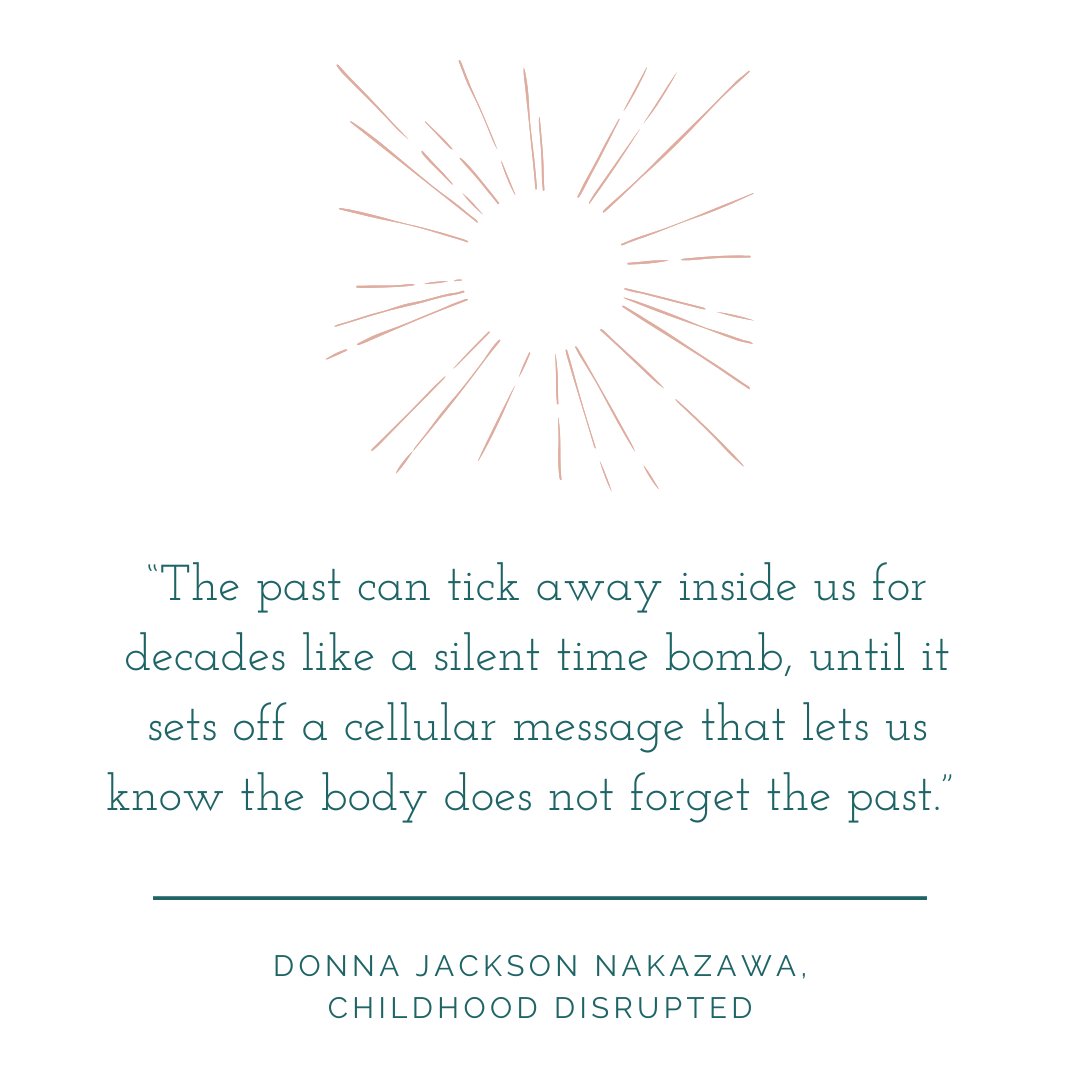 scottyaemis's tweet photo. “The past can tick away inside us for decades like a silent time bomb, until it sets off a cellular message that lets us know the body does not forget the past.” – Donna Jackson Nakazawa, Childhood Disrupted

#childtraumasherpa #childtrauma #trauma #traumaresource https://t.co/PWUGUugSjA