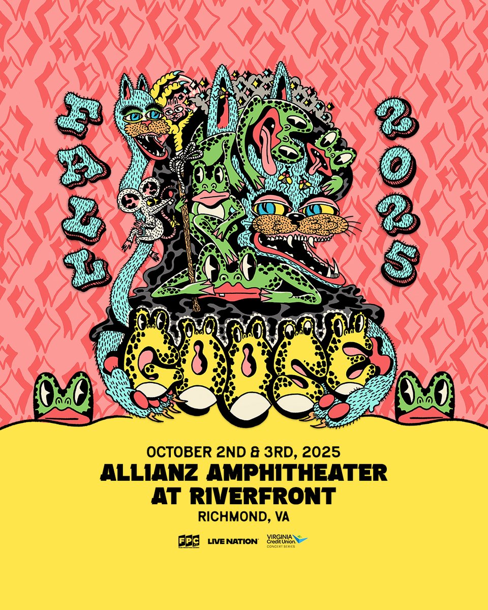 AllianzAmp's tweet photo. JUST ANNOUNCED: Goose at Allianz Amphitheater for 2 nights 10/2 &amp; 10/3, celebrating their new album ‘Everything Must Go’ 🎟️ Sign up now for presale: https://t.co/3OMEFzLl2G

Tix on sale Fri 6/20 at 10am: https://t.co/RaT4dnbiko

Part of the Virginia Credit Union Concert Series https://t.co/17Enqv4Hx7