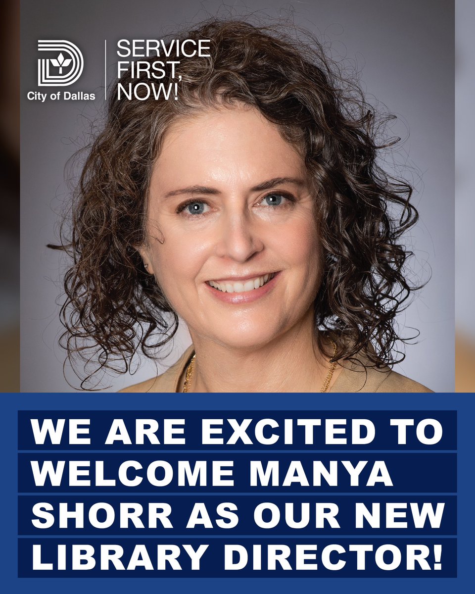 City of Dallas (@cityofdallas) on Twitter photo Manya Shorr has officially joined the City of Dallas and the Dallas Public Library as our new Library Director. We’re excited for the vision and leadership she will bring to library services in Dallas.✨ Manya Shorr has officially joined the City of Dallas and the Dallas Public Library as our new Library Director. We’re excited for the vision and leadership she will bring to library services in Dallas.✨