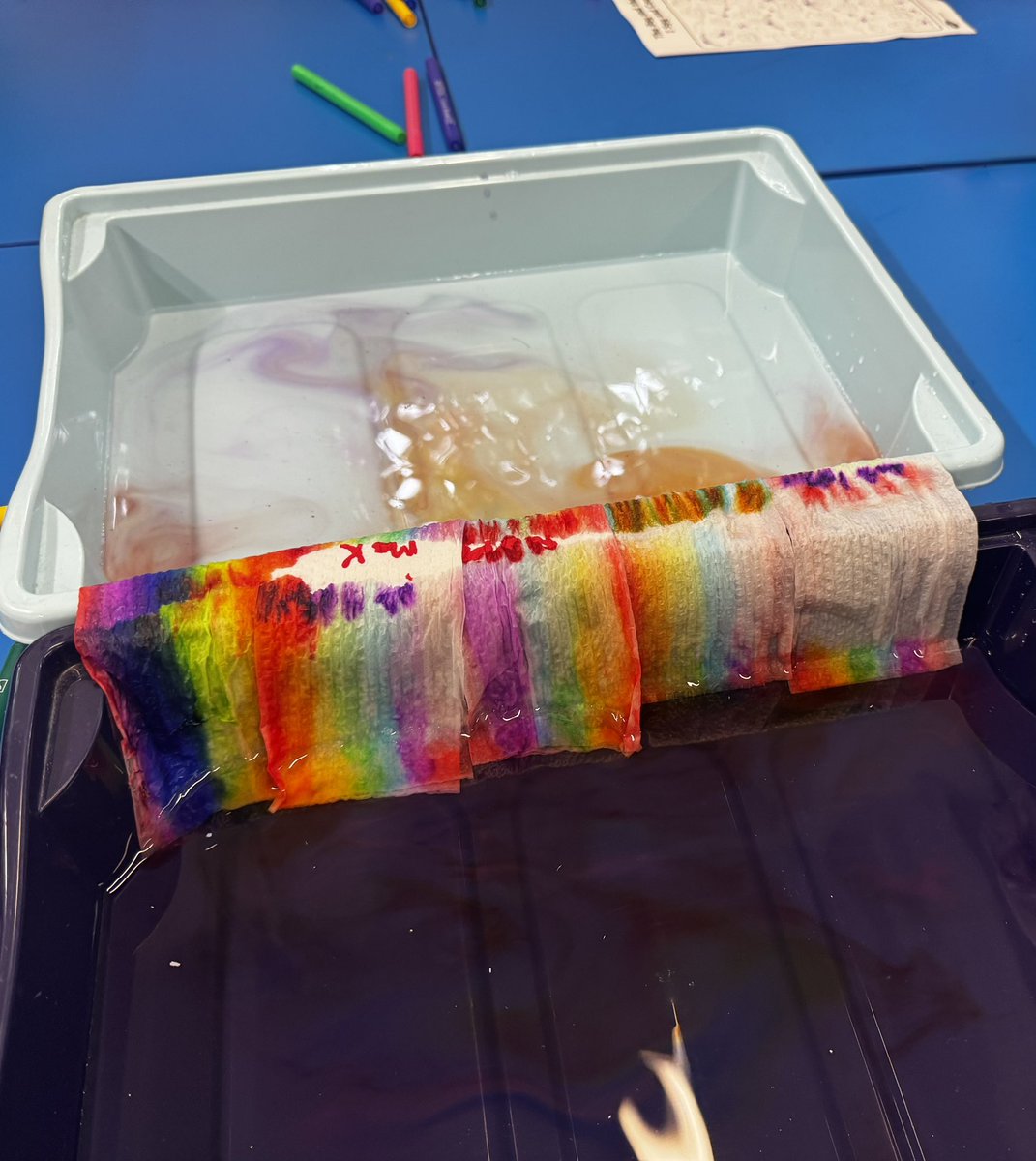 MsKnight138's tweet image. A little STEM in the afternoon brightens my day: Just like these beautiful rainbows P3 and I made! Another supply job coming to an end can be quite heartbreaking! #teaching #GCCTeacher #supplyteacher #STEM