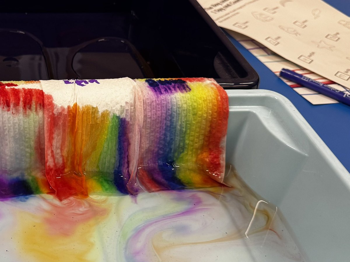 MsKnight138's tweet image. A little STEM in the afternoon brightens my day: Just like these beautiful rainbows P3 and I made! Another supply job coming to an end can be quite heartbreaking! #teaching #GCCTeacher #supplyteacher #STEM