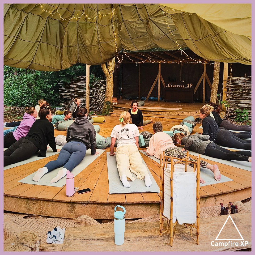 campfire_xp's tweet image. This month we hosted a private Yoga & Wild Swim evening event for local women's networking group The Cotswilds. A restorative yoga class was followed by a swim in our spring-fed lake, then blankets, hot chocolate & toasted marshmallows around the campfire campfirexp.com/private-bookin…