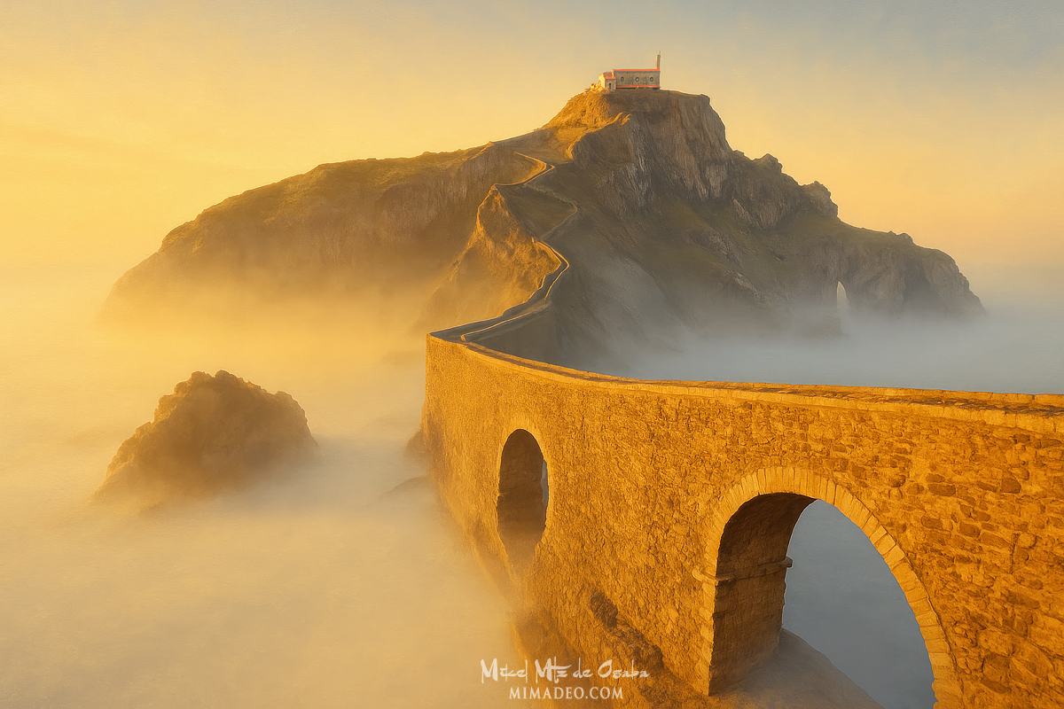 #Gaztelugatxe con mar de niebla
Foto mía editada mediante IA