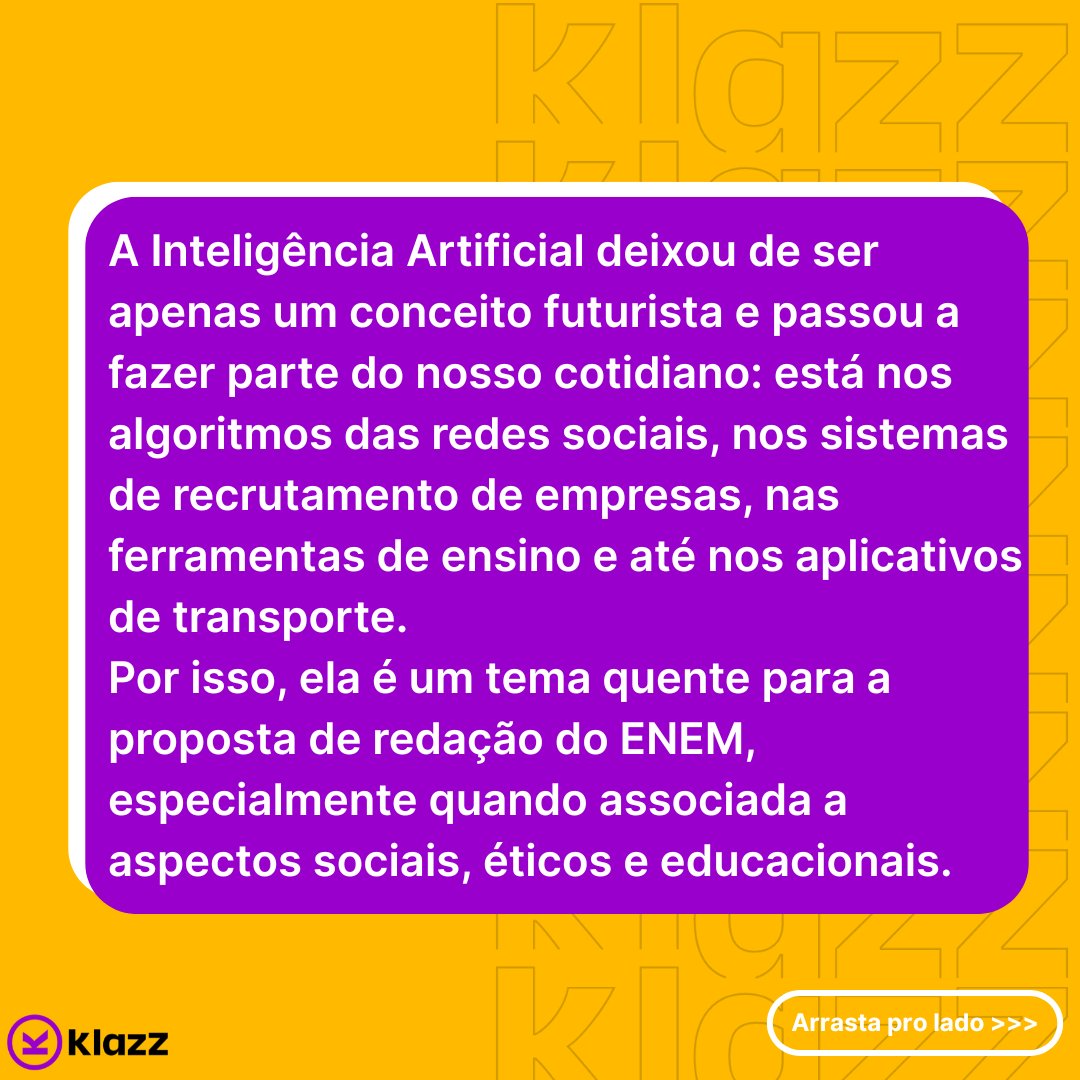 klazz_educacao's tweet photo. 🤖 IA na redação do ENEM? Pode apostar que sim. A inteligência artificial tá em todo lugar: redes sociais, escolas, empresas.

Com a Klazz, você aprende a argumentar com profundidade .

Inscreva-se na plataforma e ganhe 7 dias de acesso gratuito! LINK NA BIO

#ENEM2025 #redação https://t.co/xbj26aPIHv