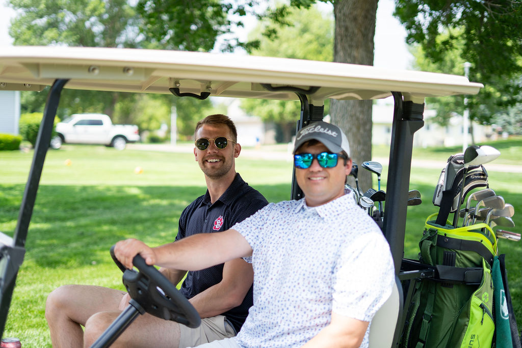 VermillionSD's tweet photo. What a great Monday. 28 teams, 18 (ish) holes of golf at the Bluffs, Heck's BBQ, &amp; an armadillo scavenger hunt—thank you to everyone who braved the weather for the 2025 Tin Cup Golf Classic! Thank you to our sponsors: ISG, Premier Real Estate, CorTrust, Scooters, &amp; Grifols. https://t.co/jxcMFfePnA