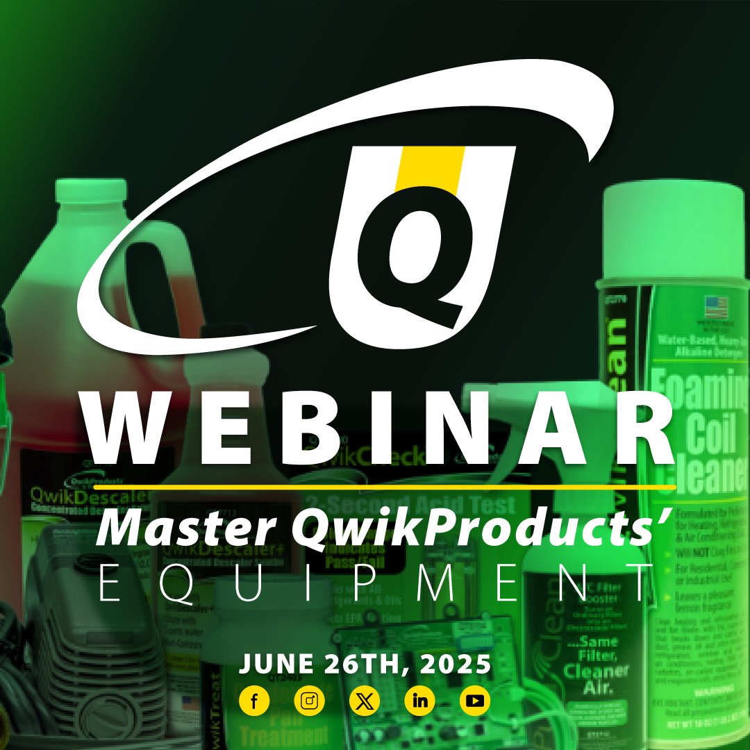 Join Qwik U's free webinar on June 26, 2025, at 2 PM EST to boost your HVAC expertise with cutting-edge solutions and expert insights—register now at tinyurl.com/QwikWebinarJun… to elevate your skills! #QwikU #HVAC #qwikproducts