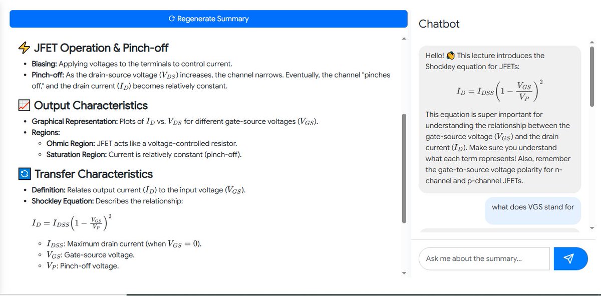 jason_yakubu's tweet image. 💬Day 9: Chatbot working

I finally completed the chatbot feature for my Study tool.

It uses gemini

It focuses on the context of the material you upload(pdf, audio or YouTube video)

#student #school #enginee