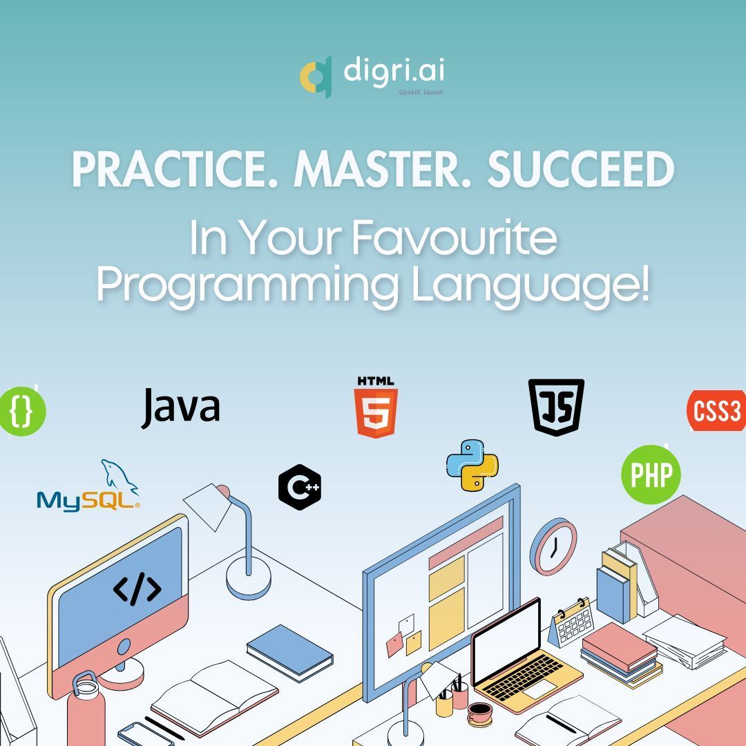 digridotai's tweet image. At digri.ai, we support a wide range of industry-relevant programming languages all in one place!
Start practicing today digri.ai
#CodeWithdigri #PracticeCoding #ProgrammingLanguages #LearnToCode #AIinEducation #digriAI #CodingPlatform