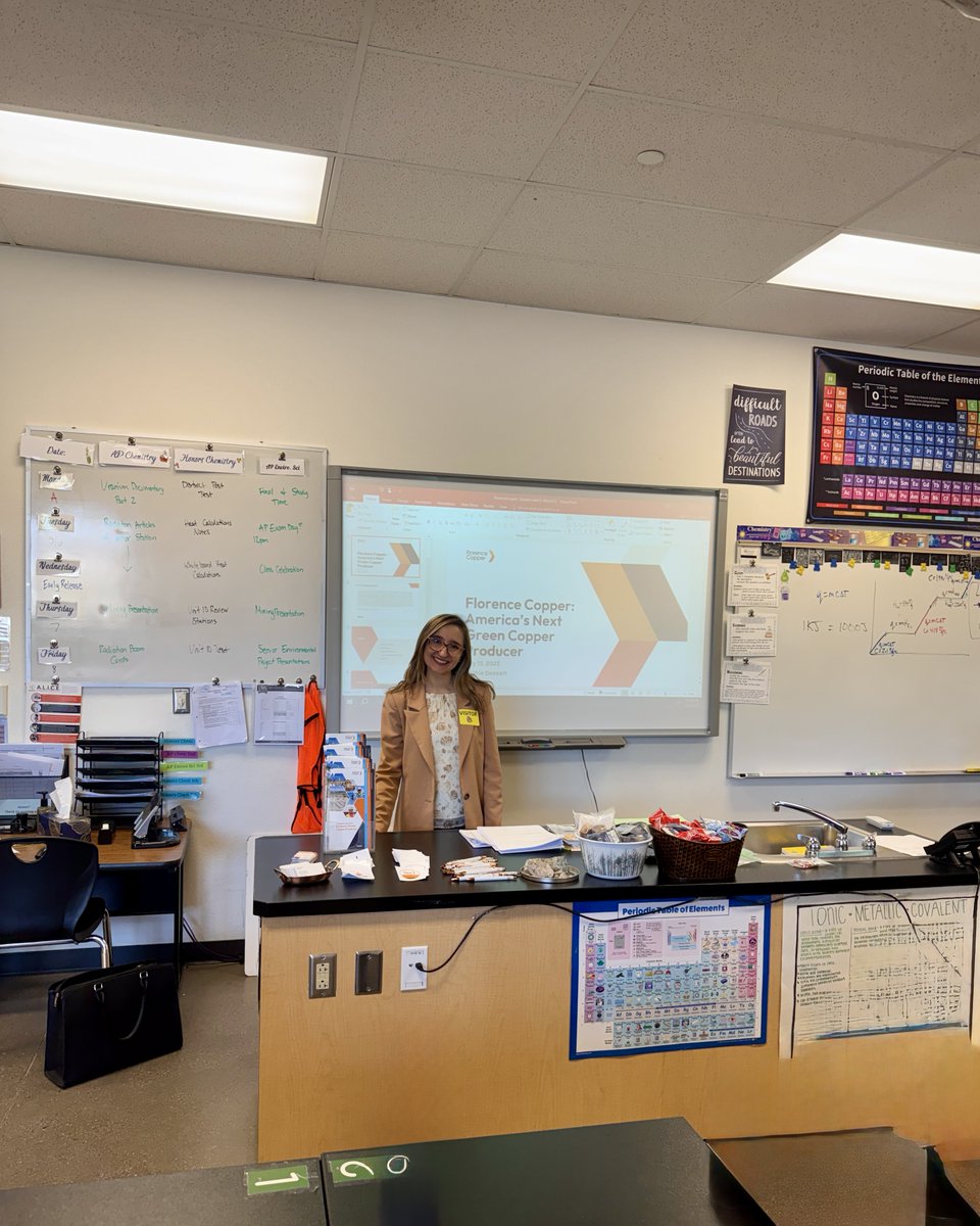 Prior to the end of the Spring 2025 semester, Florence Copper presented to students at Coolidge High School and Queen Creek High School. It was great to share with students all the reasons why we love working at Florence Copper.
<a href="/TasekoMines/">Taseko</a> #copper