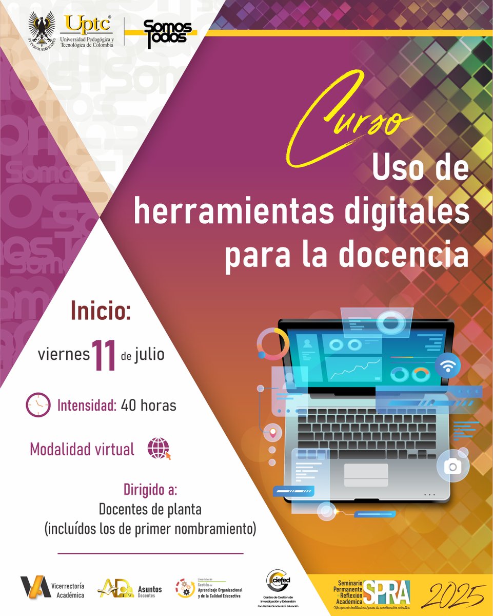 📌#UPTCInforma | La Vicerrectoría Académica #UPTC invita a todos los docentes de planta (incluidos los de primer nombramiento) a ser parte de nuestros tres nuevos cursos virtuales con enfoque en tecnología educativa 💻📚 ¡Aprovecha esta oportunidad!

🖱️👇
uptc.edu.co/sitio/portal/s…